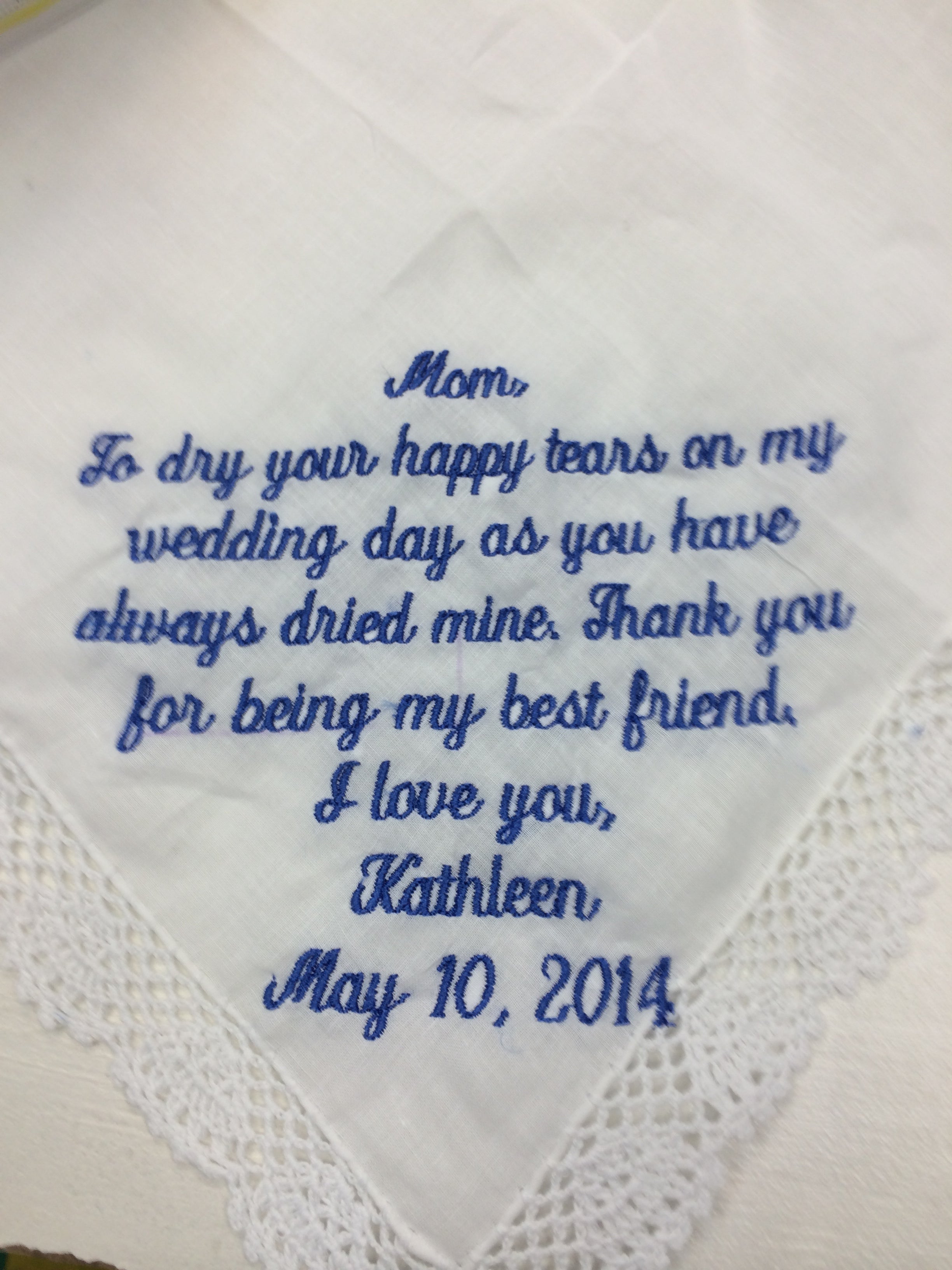 Mother of the bride hankie