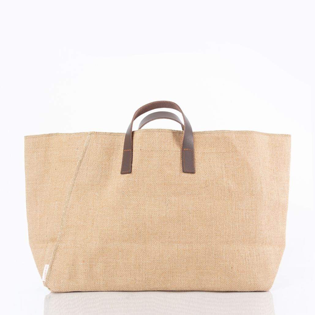 Natural Fiber & Leather handled tote