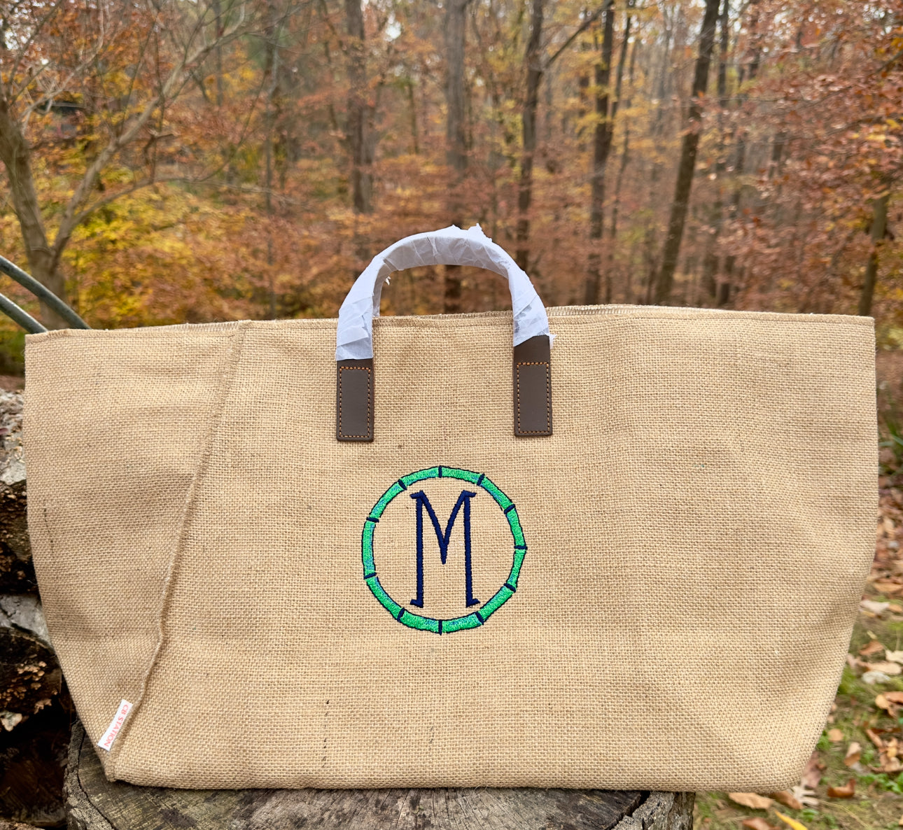 Natural Fiber & Leather handled tote