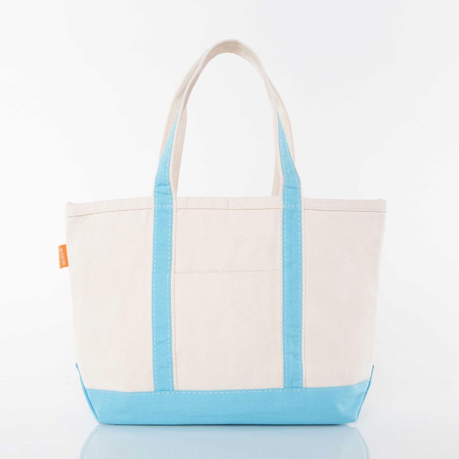 Canvas Yacht Tote - Med Zippered Top