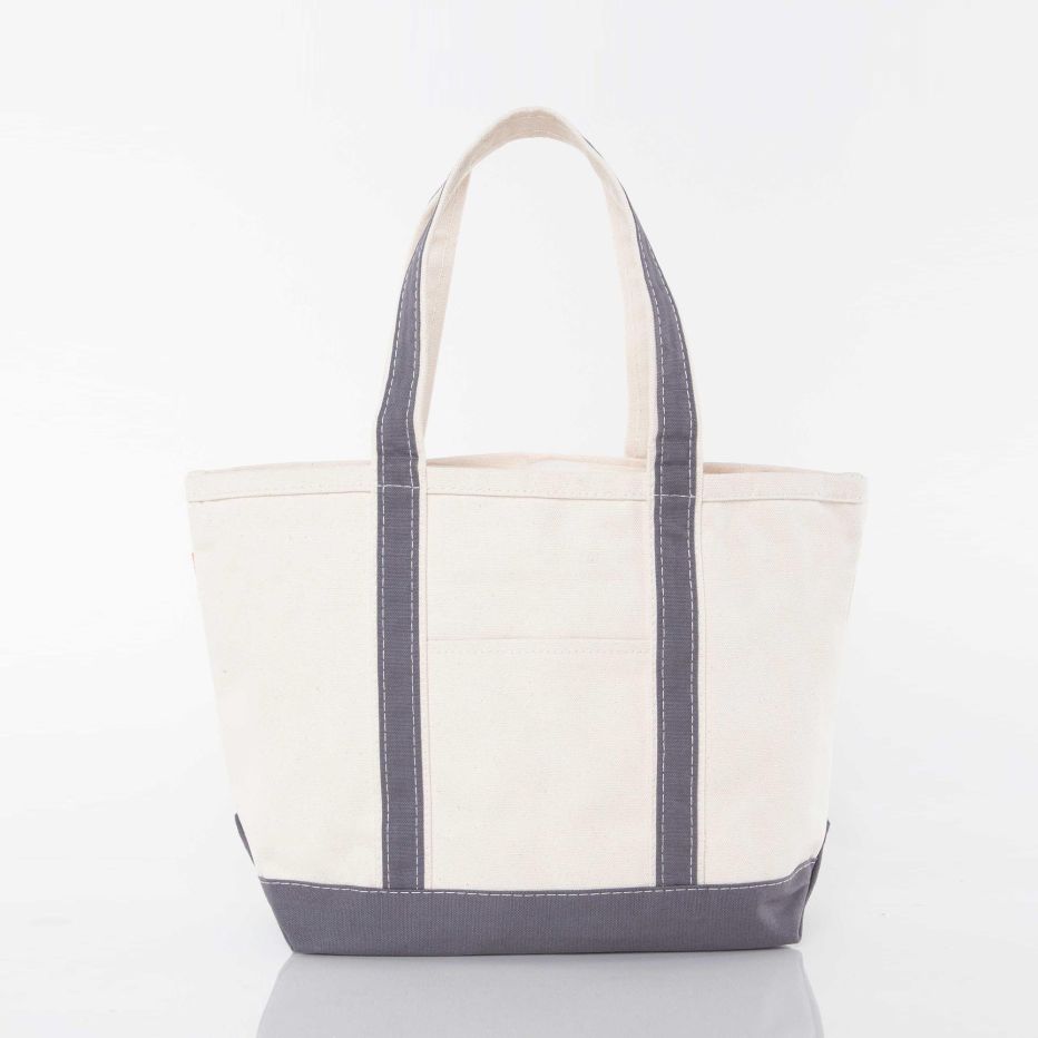 Canvas Yacht Tote - Med Zippered Top