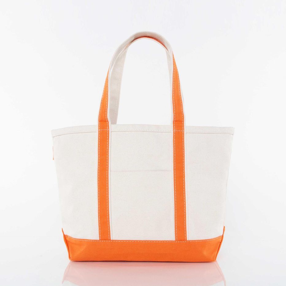 Canvas Yacht Tote - Med Zippered Top
