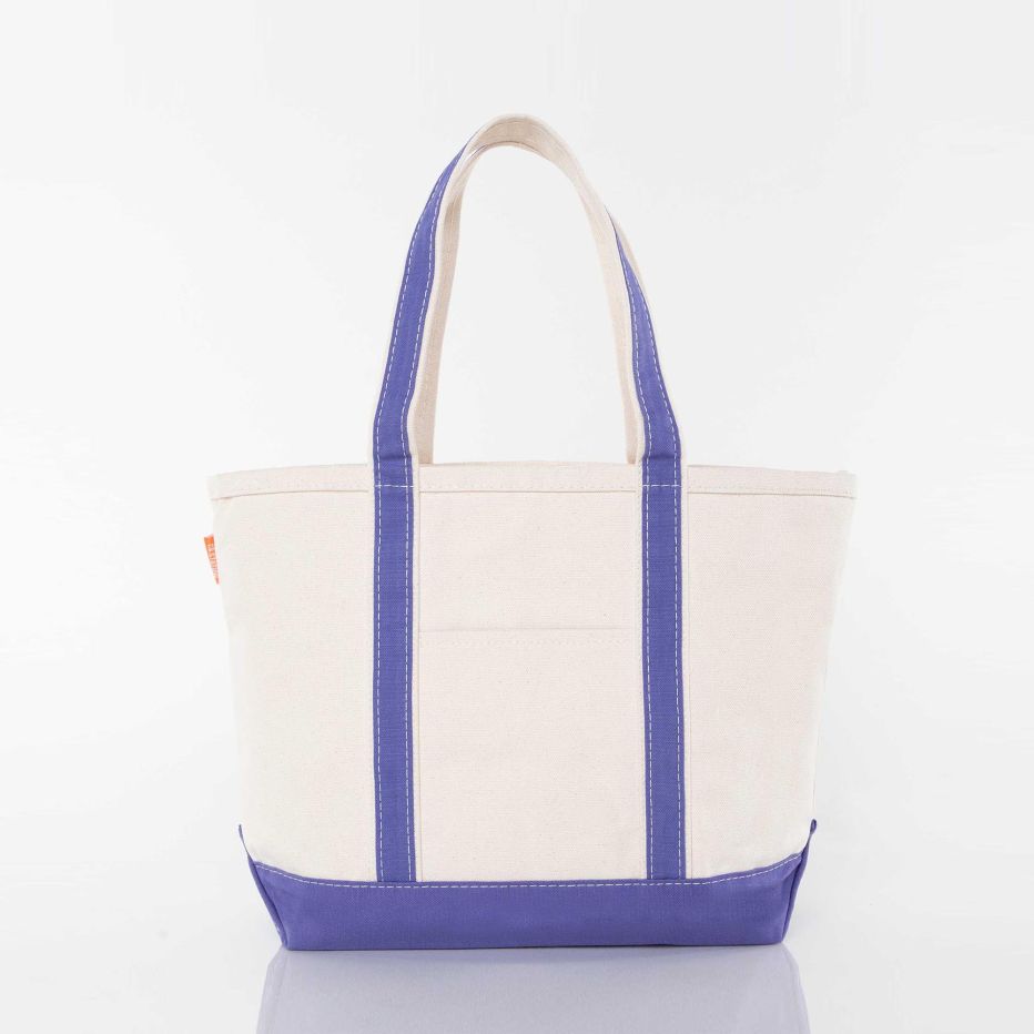 Canvas Yacht Tote - Med Zippered Top