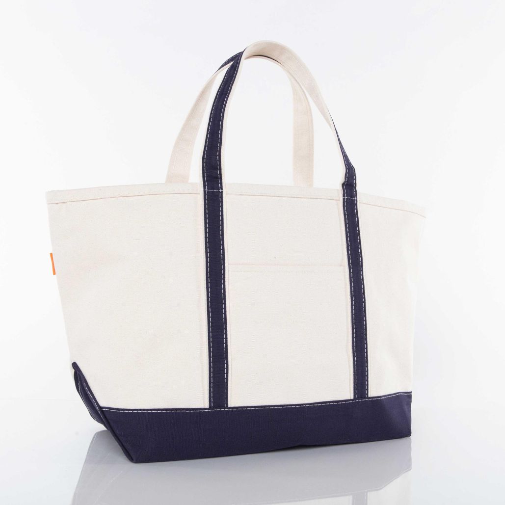 Canvas Yacht Tote - Large Zippered Top