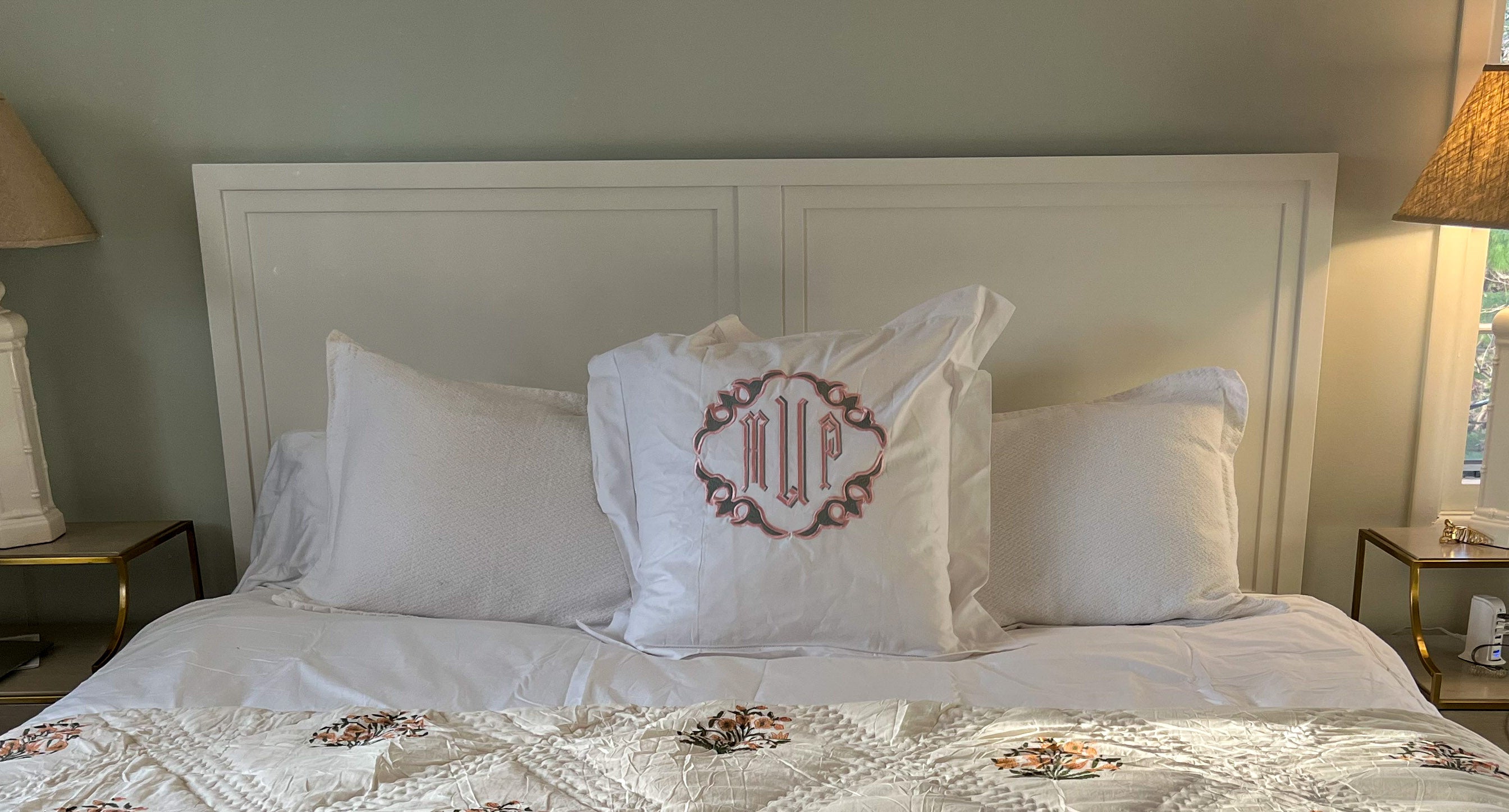 monogrammed euro sham