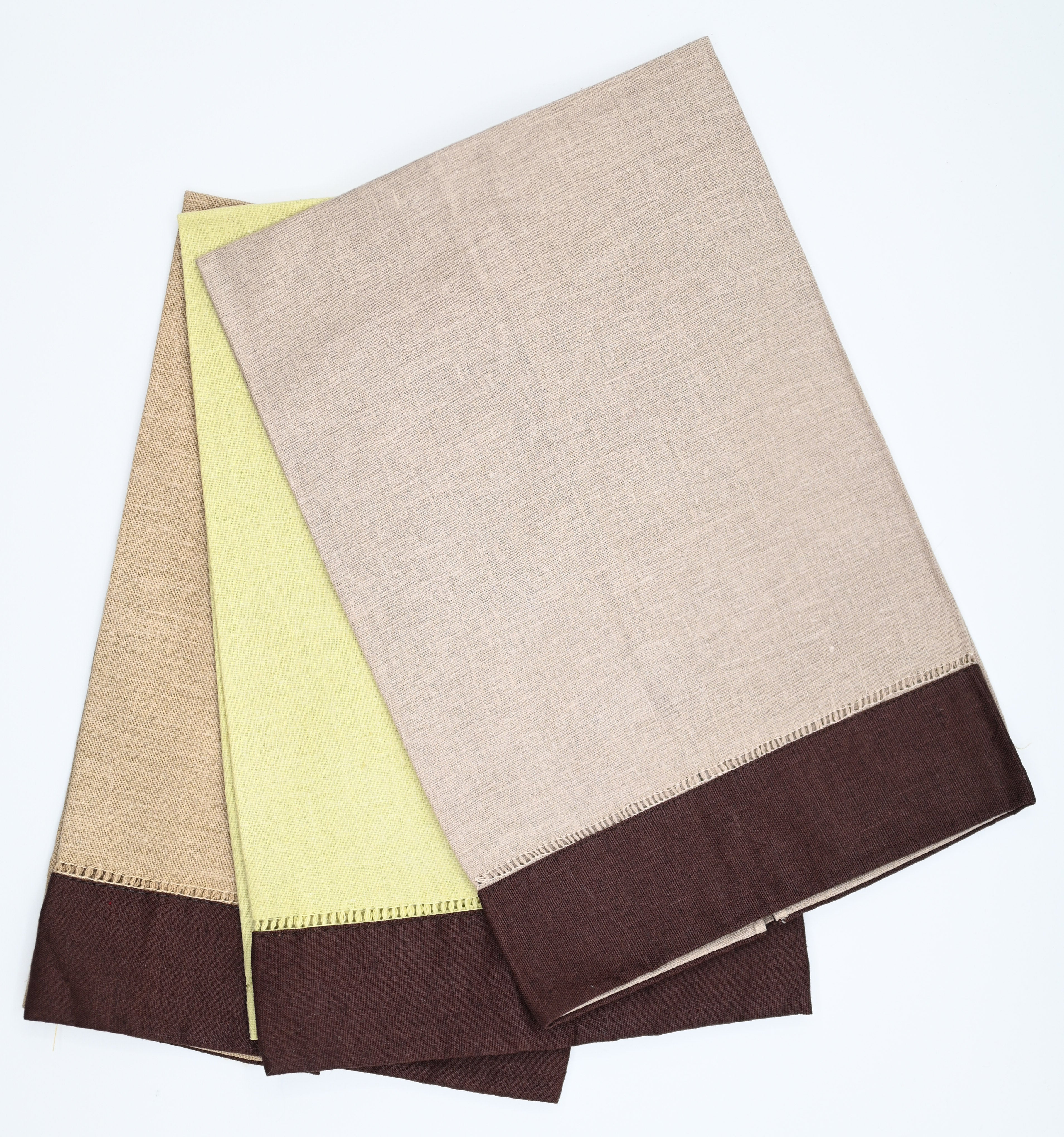 Guest Towels with Brown Contrasting Border