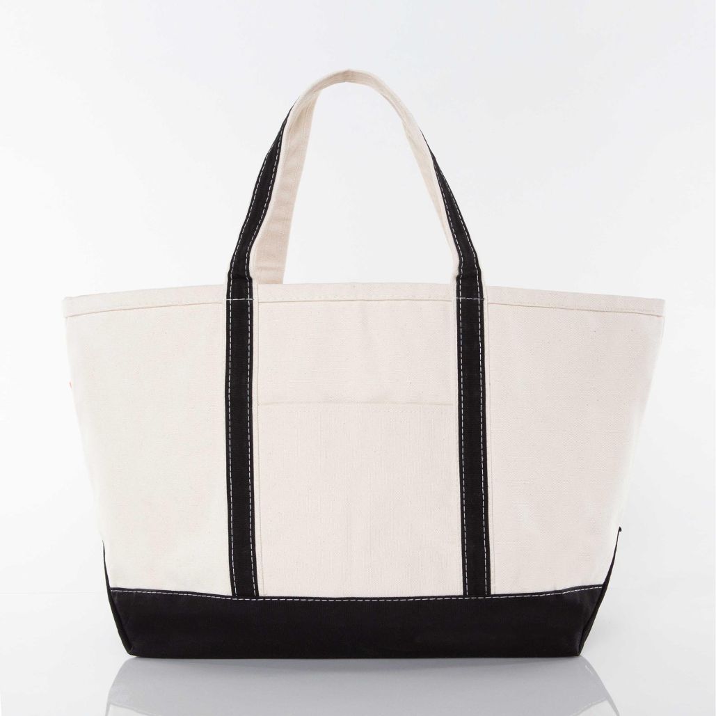 Canvas Boat Tote - Large Zippered Top