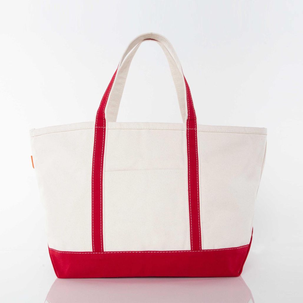 Canvas Boat Tote - Large Zippered Top