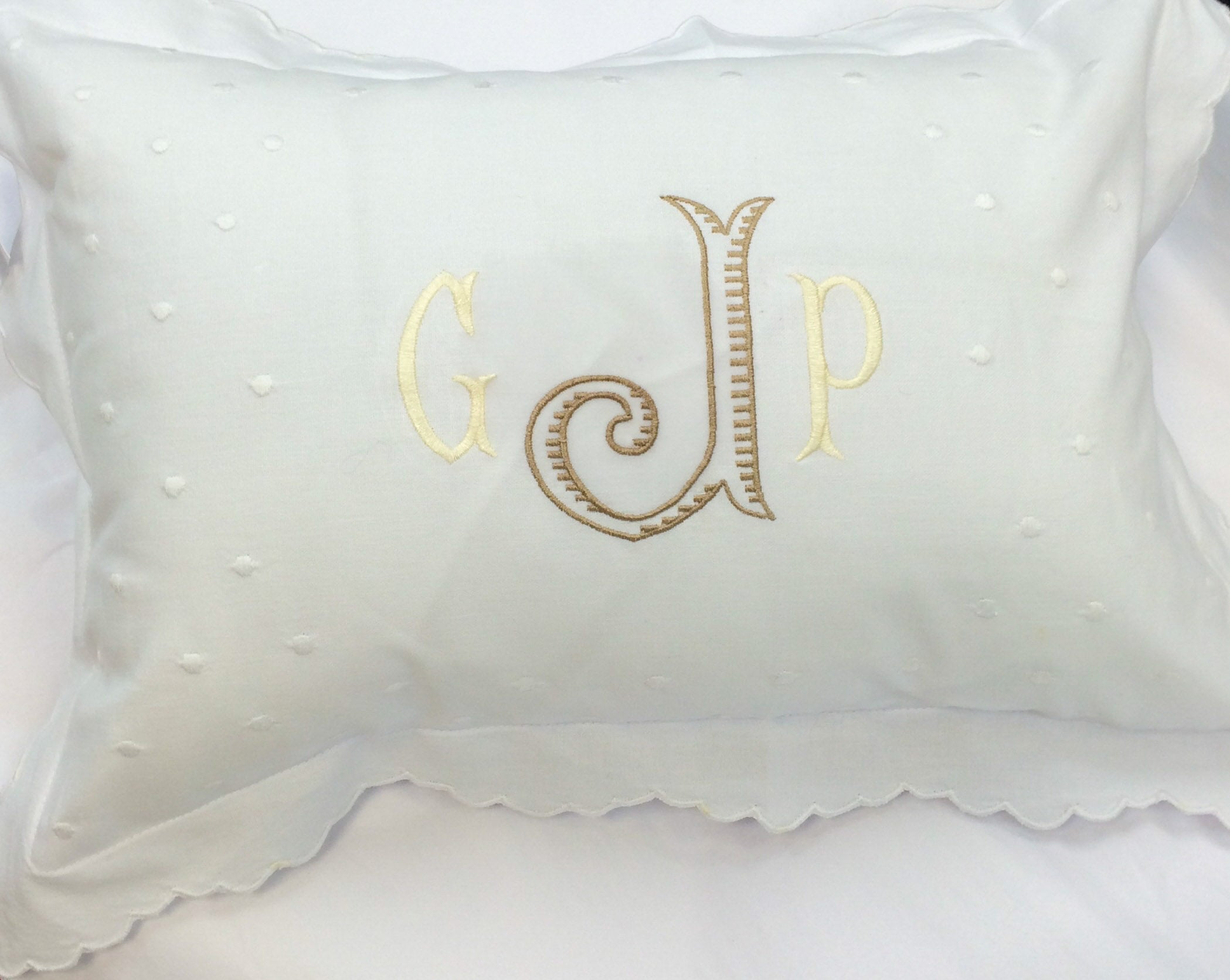 Boudoir Pillow w/ Scallop Border & Dots