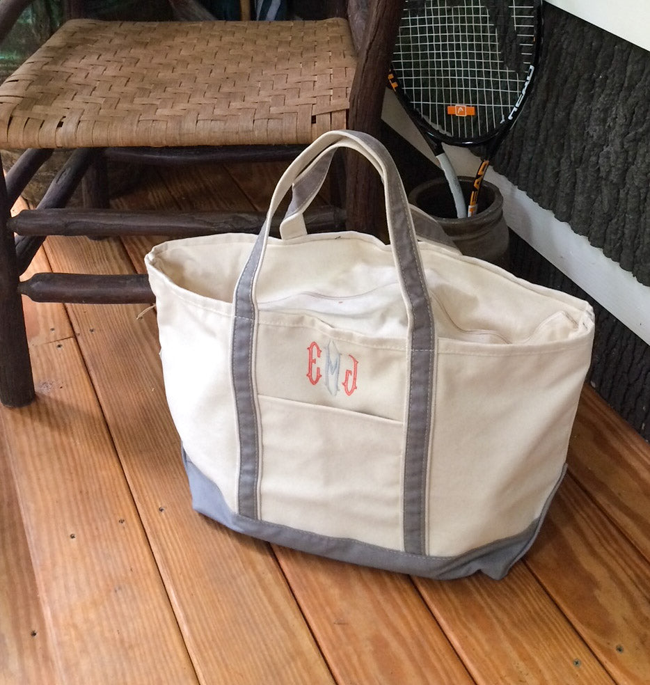 Canvas Boat Tote - Large Zippered Top