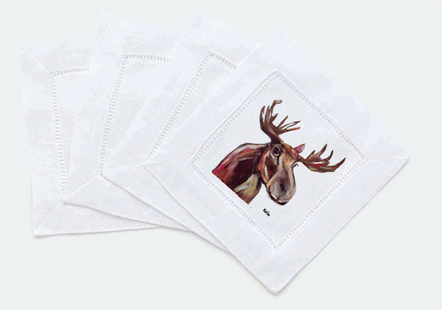 Cocktail Napkin Set of 4 Moose