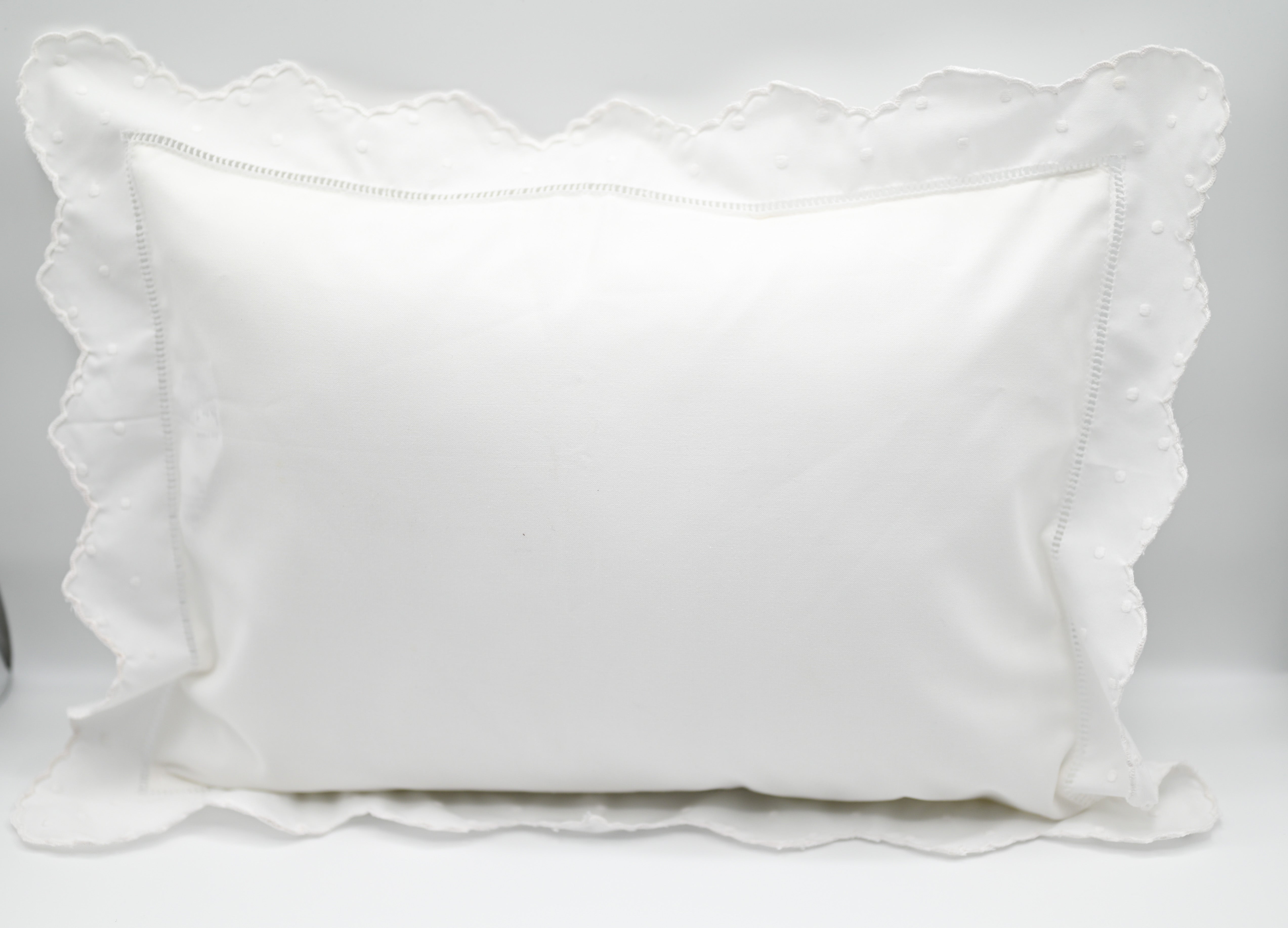 Baby Pillow w/ Dots and Scalloped Edge (4 colors)