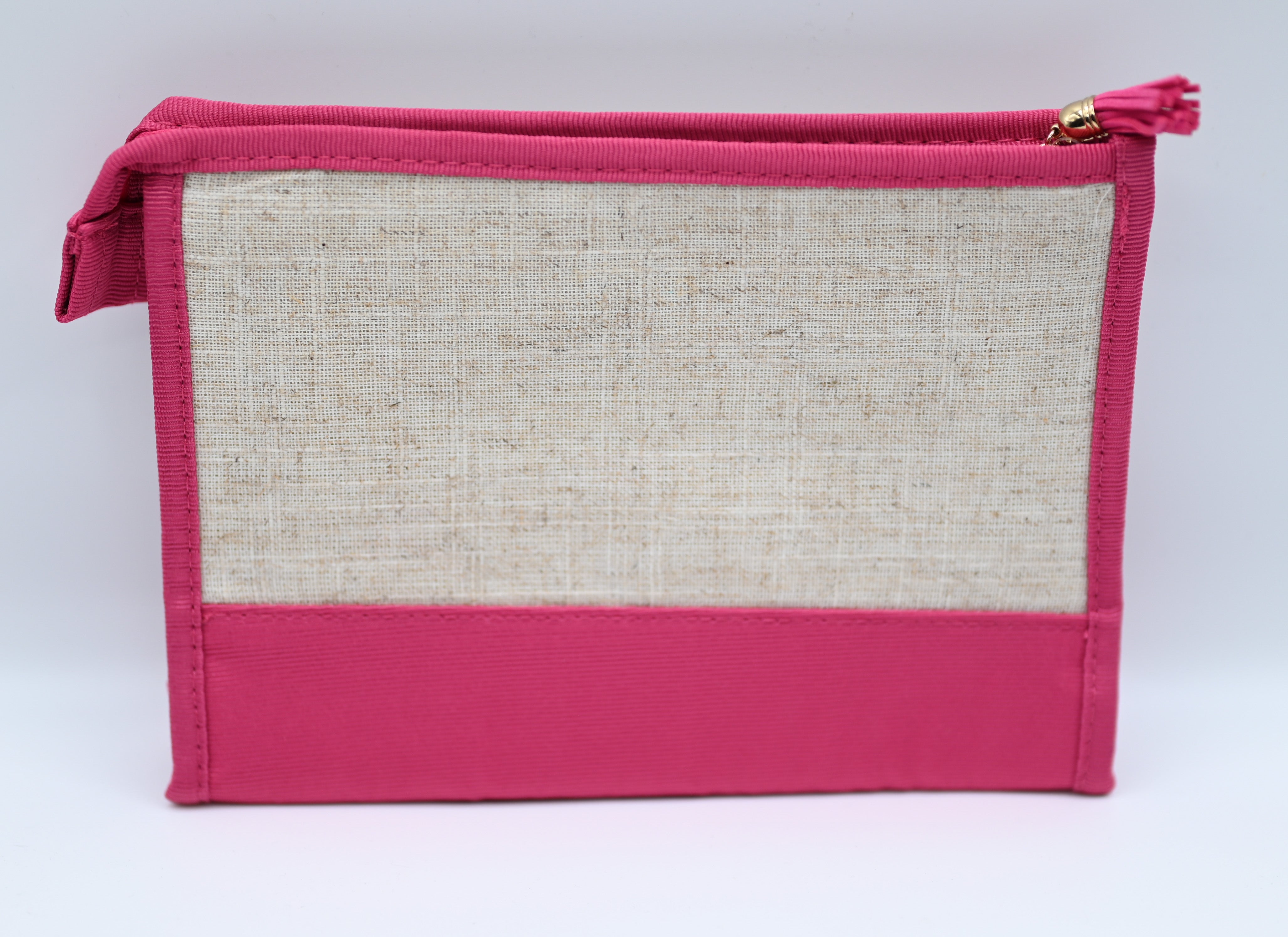 Natural Linen Zippered Cosmetic