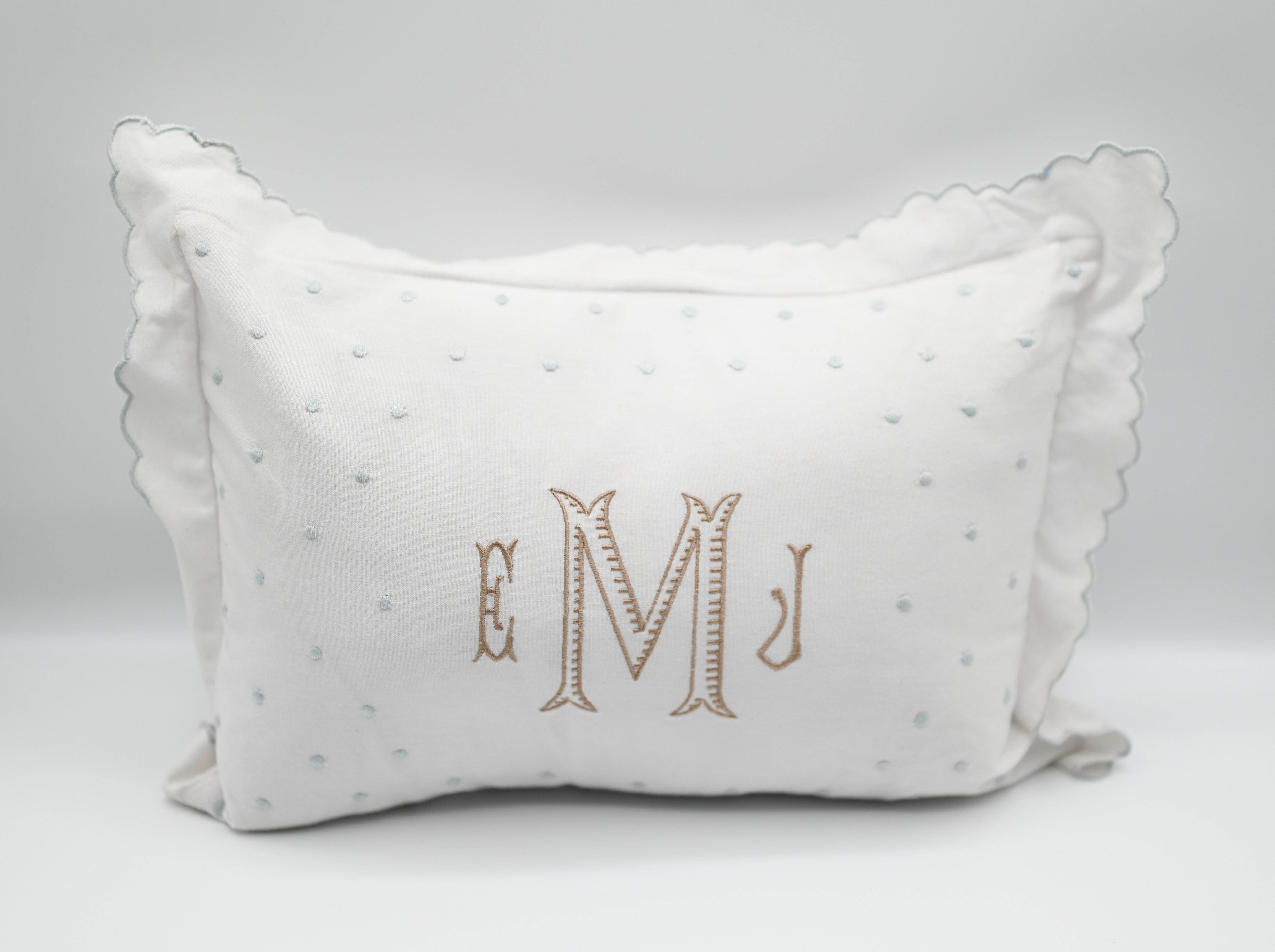 Boudoir Pillow w/ Scallop Border & Dots