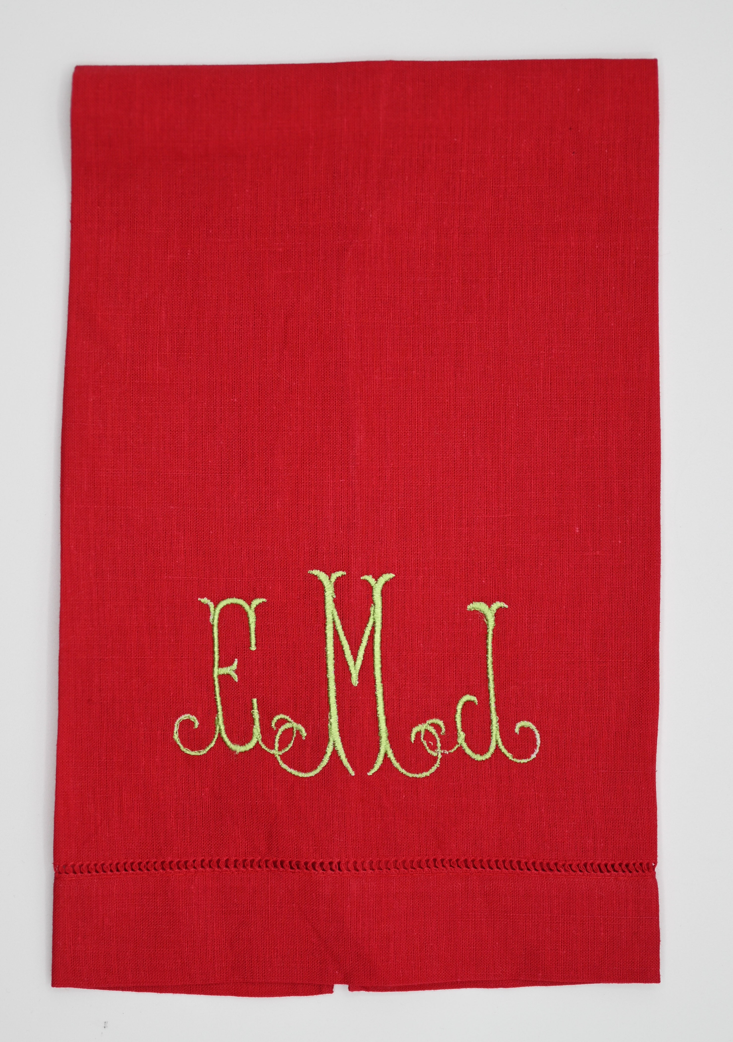 Red Hemstitch Border Guest Towel