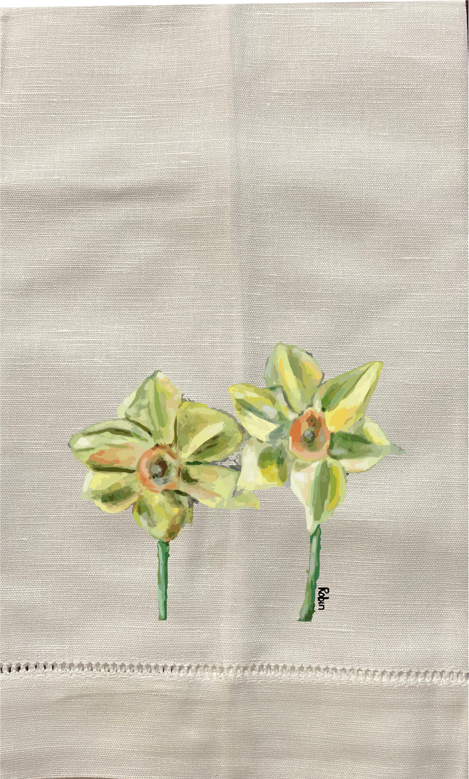 Hand towel 2 Daffodils by Robin