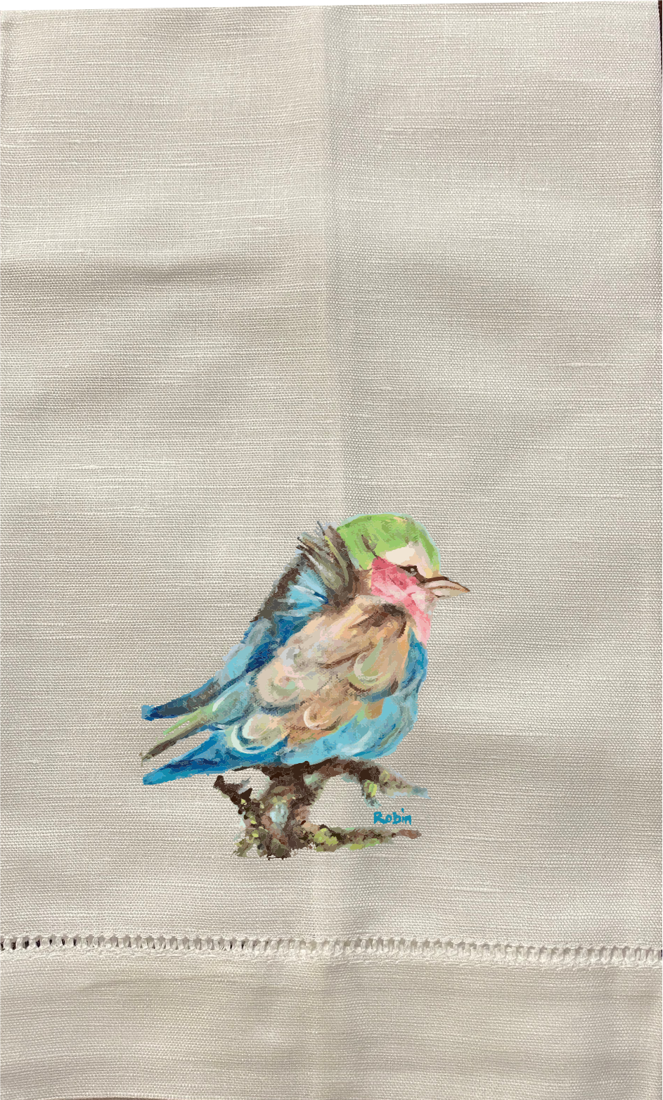 Hand towel Bluebird by Robin