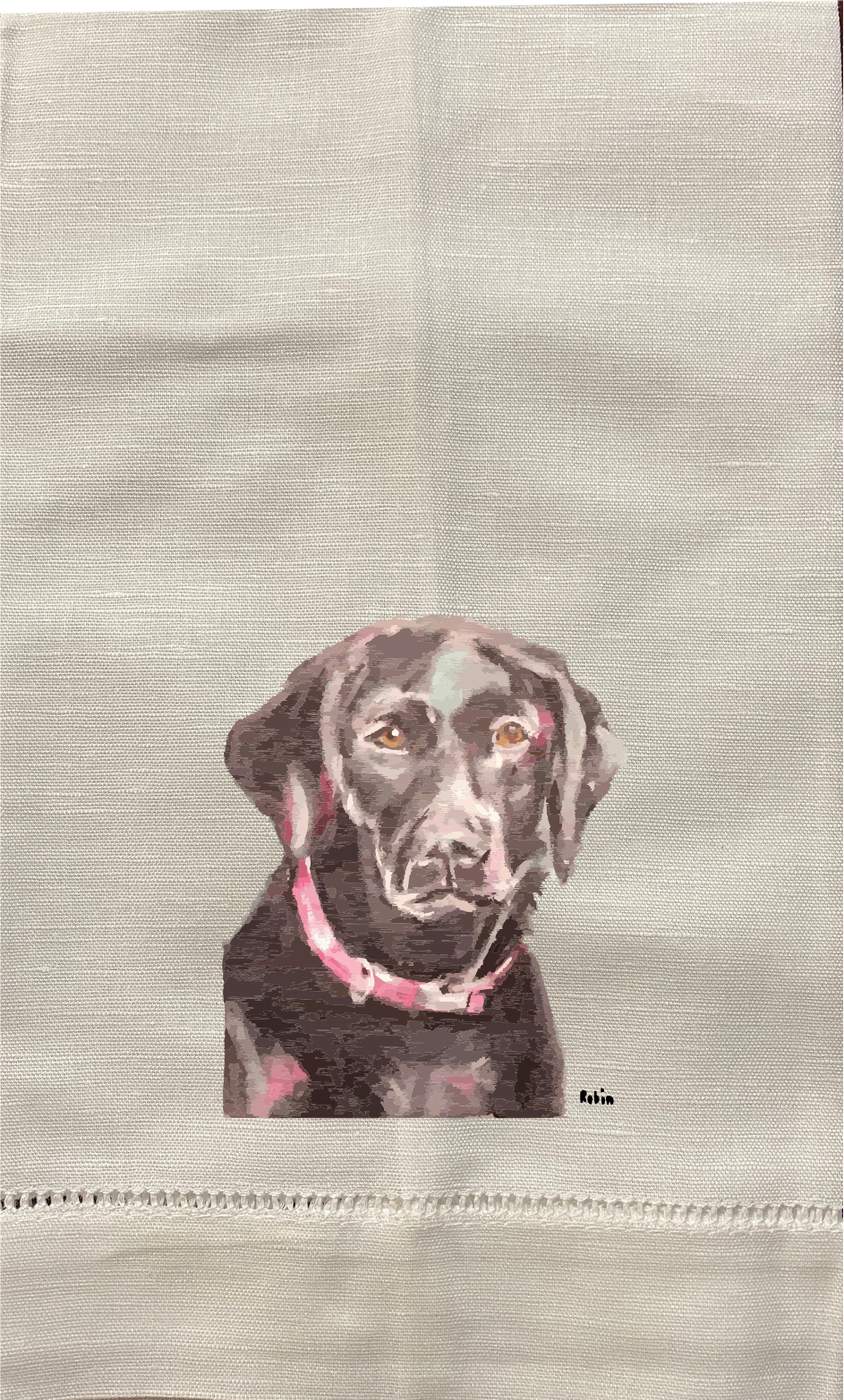 Hand towel Black Lab by Robin