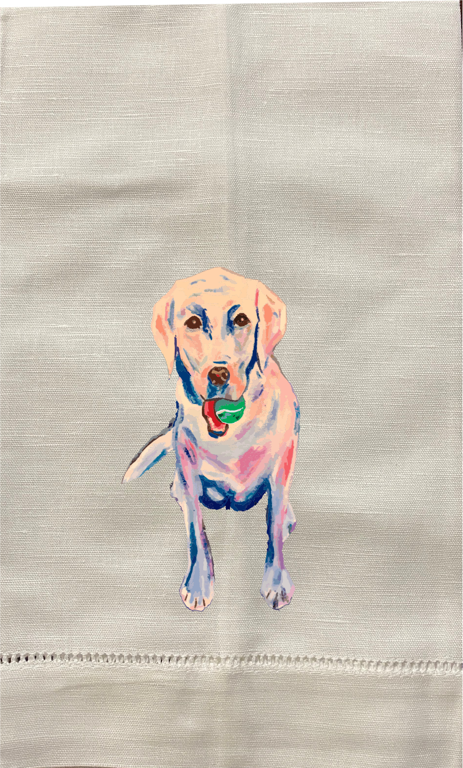 Hand towel Yellow Lab by Robin