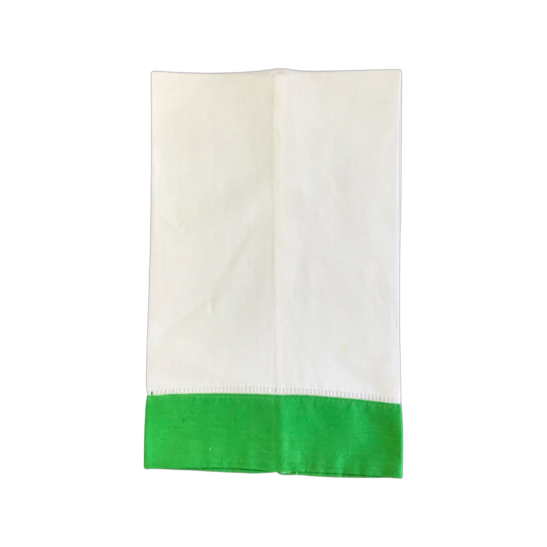 White Linen Handtowel w/ Contrasting Border