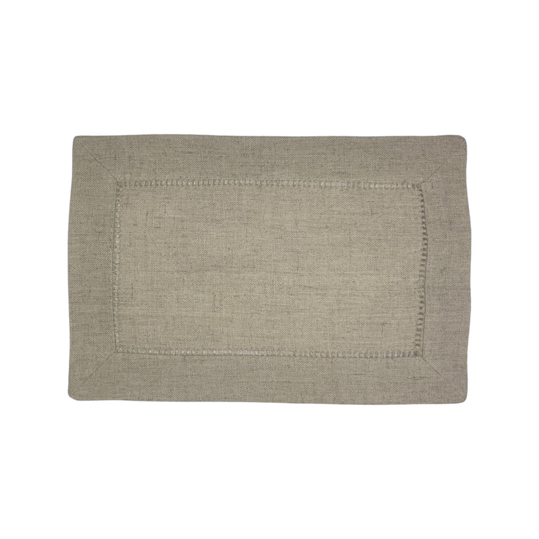 Natural Khaki Hemstitch Placemats