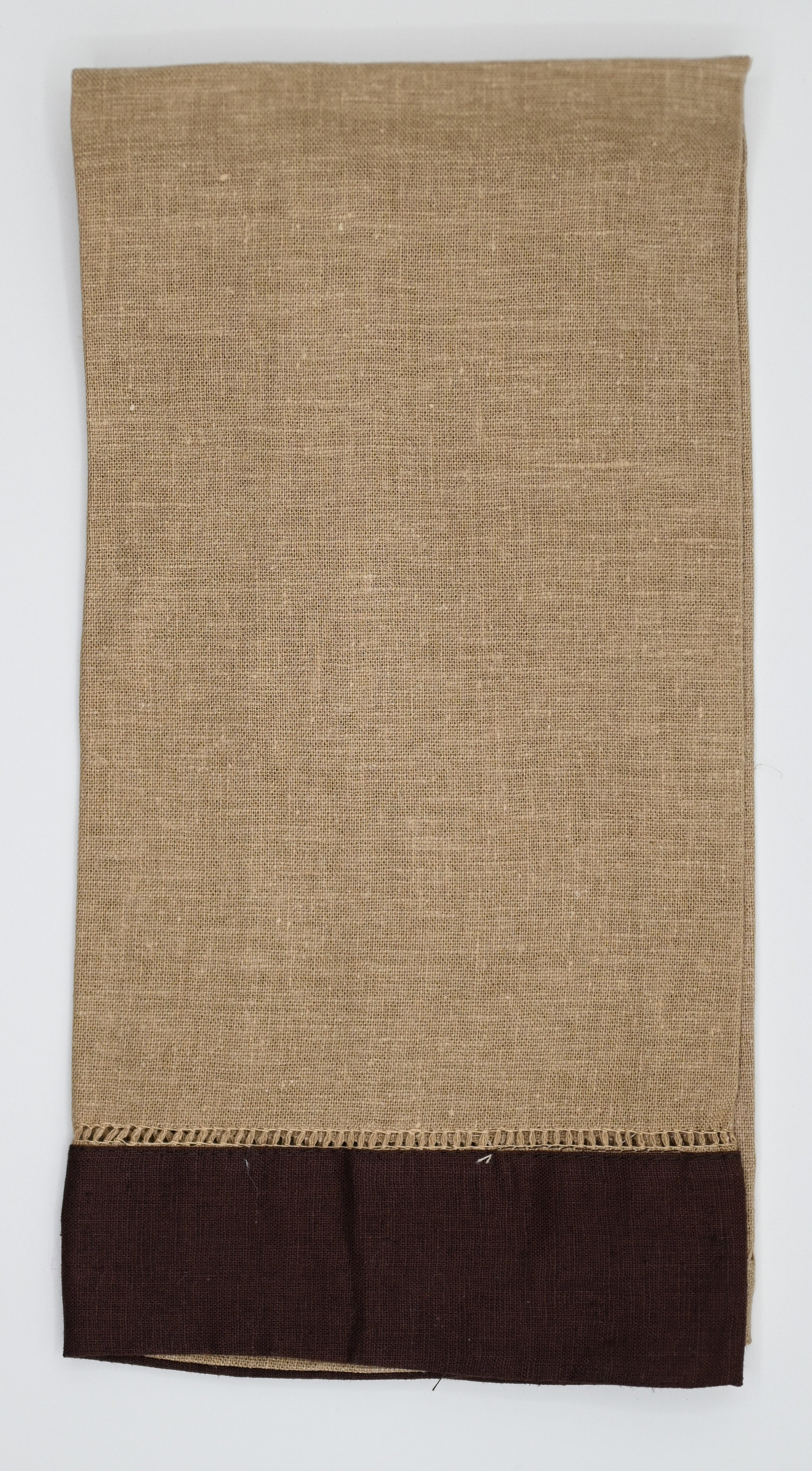 Guest Towels with Brown Contrasting Border