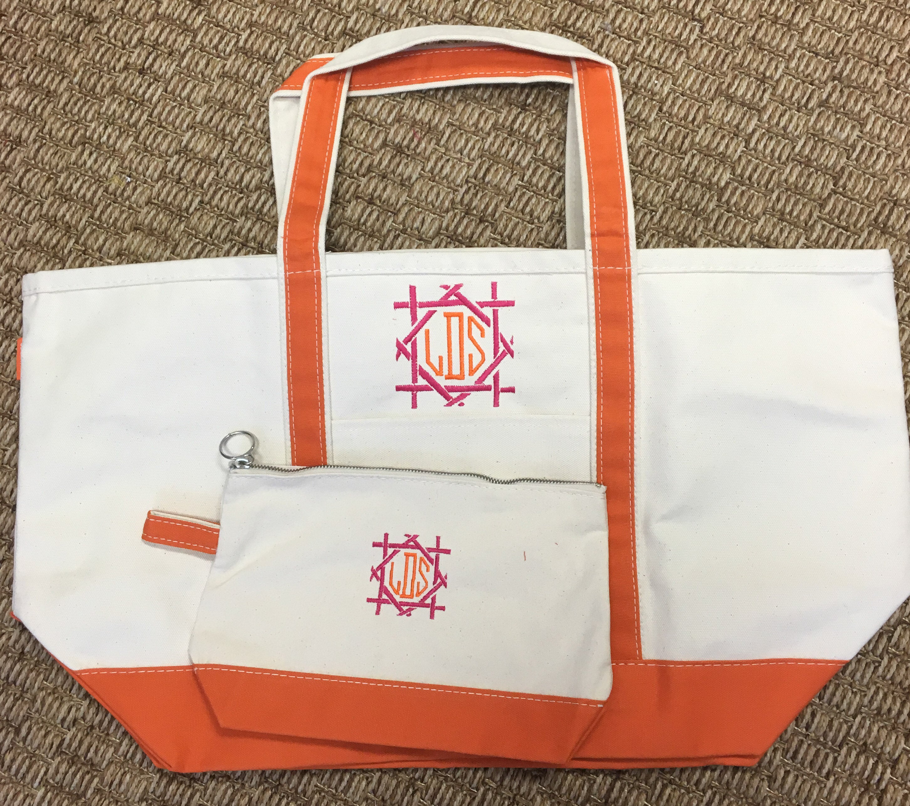 Canvas Tote & Zip Cosmetic Set