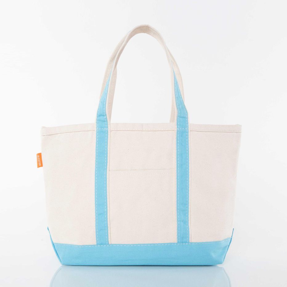 Canvas Boat Tote - Med Zippered Top