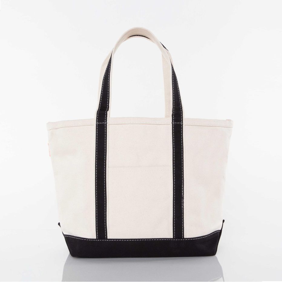 Canvas Boat Tote - Med Zippered Top