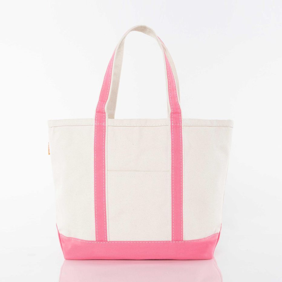 Canvas Boat Tote - Med Zippered Top