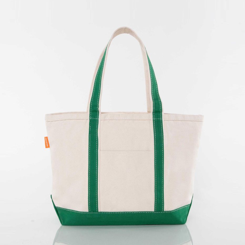 Canvas Boat Tote - Med Zippered Top