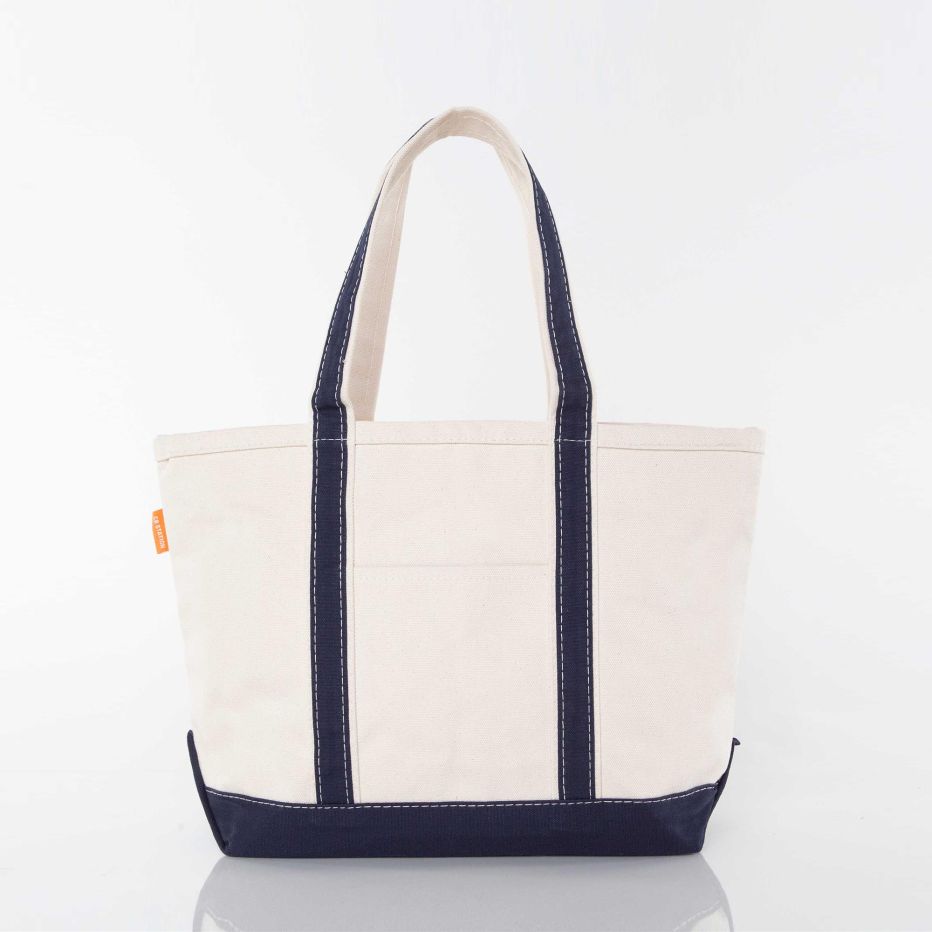 Canvas Boat Tote - Med Zippered Top