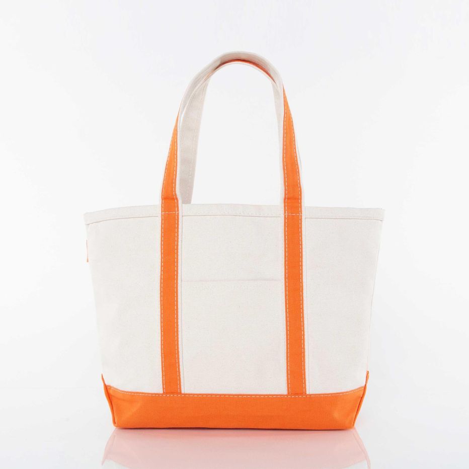 Canvas Boat Tote - Med Zippered Top