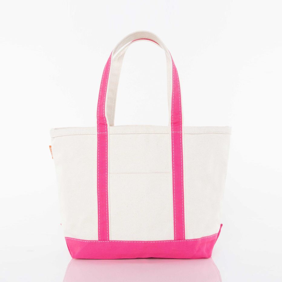 Canvas Boat Tote - Med Zippered Top