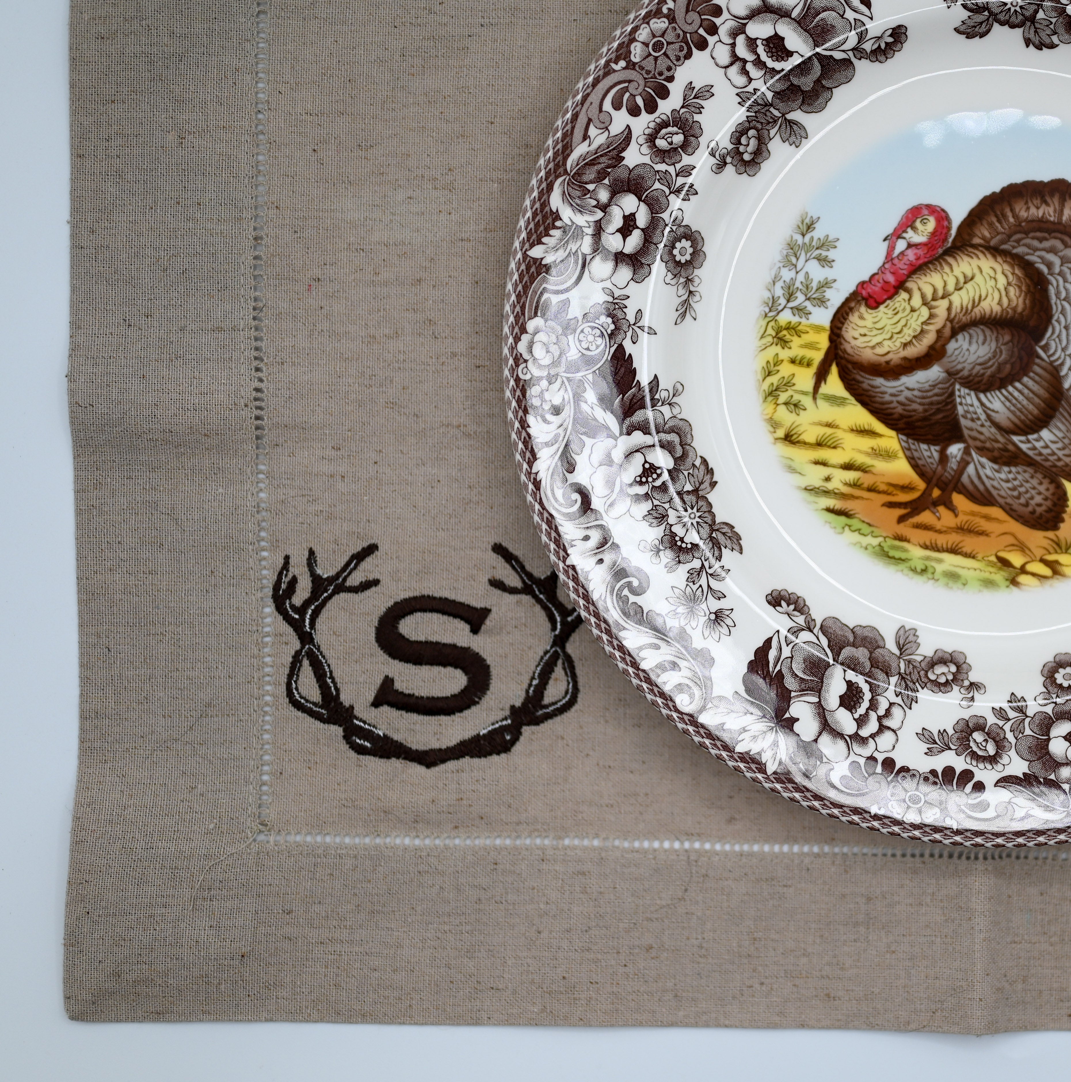 Natural Khaki Hemstitch Placemats