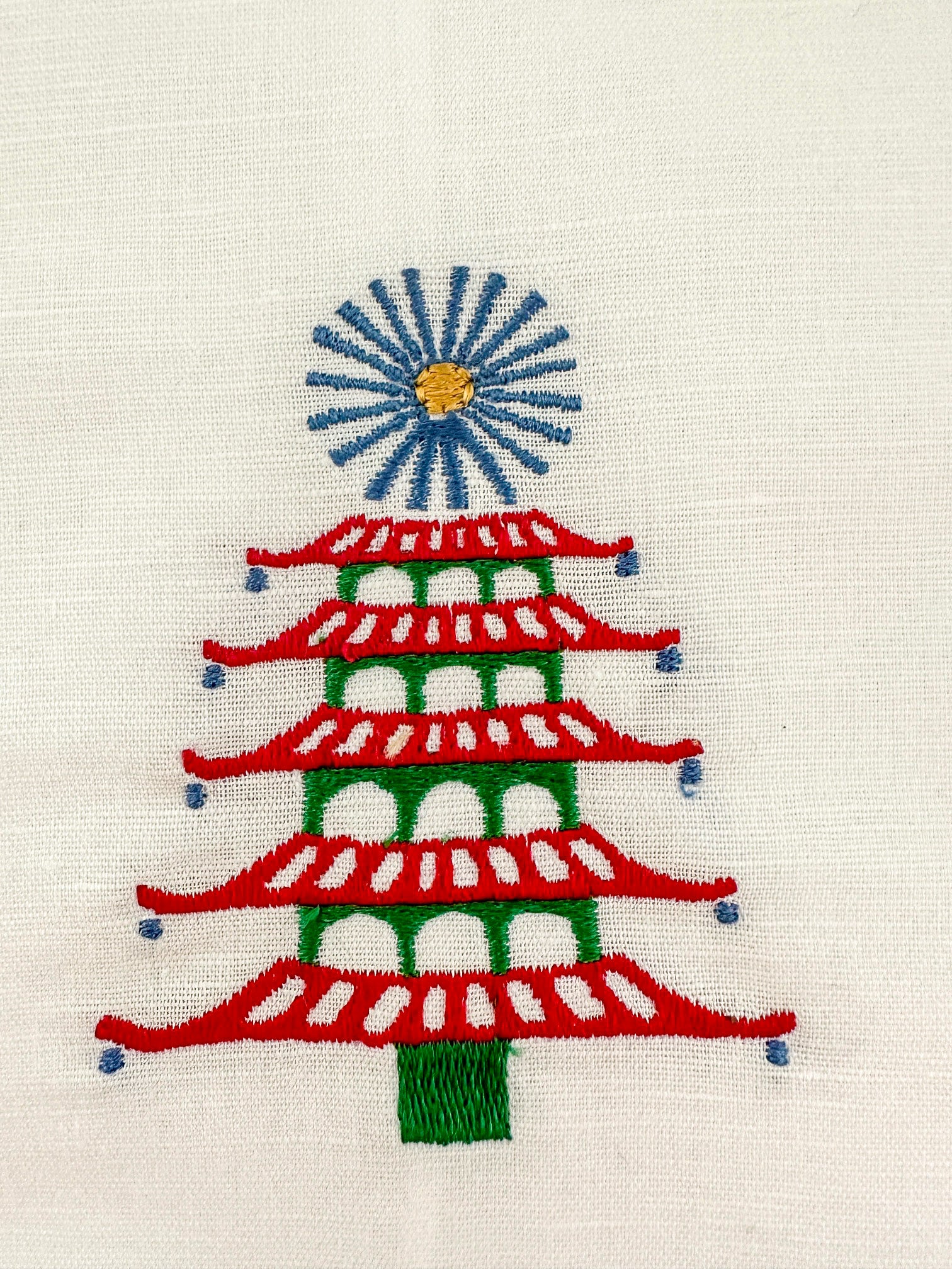 Pagoda Christmas Tree Guest Towel