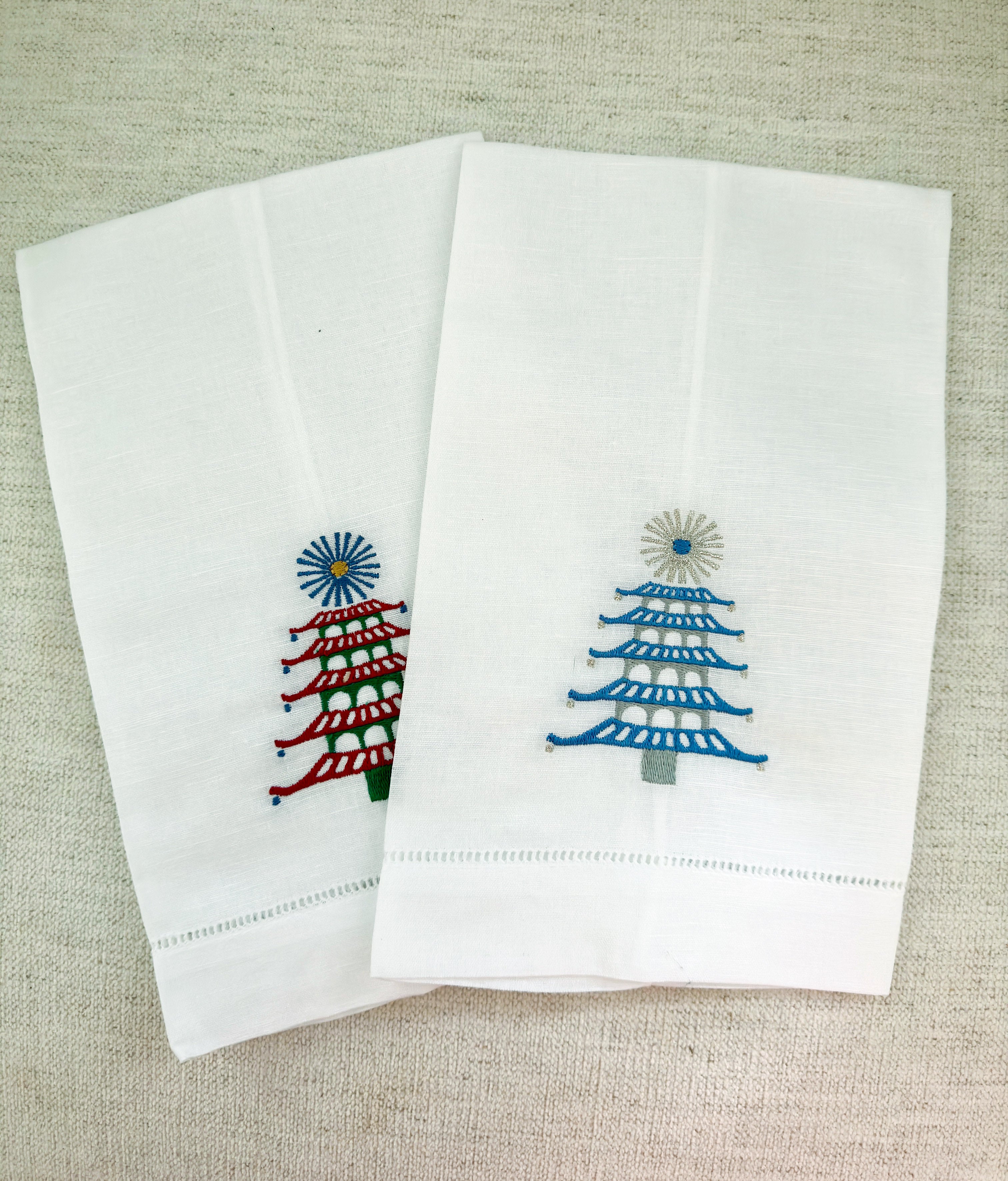 Pagoda Christmas Tree Guest Towel