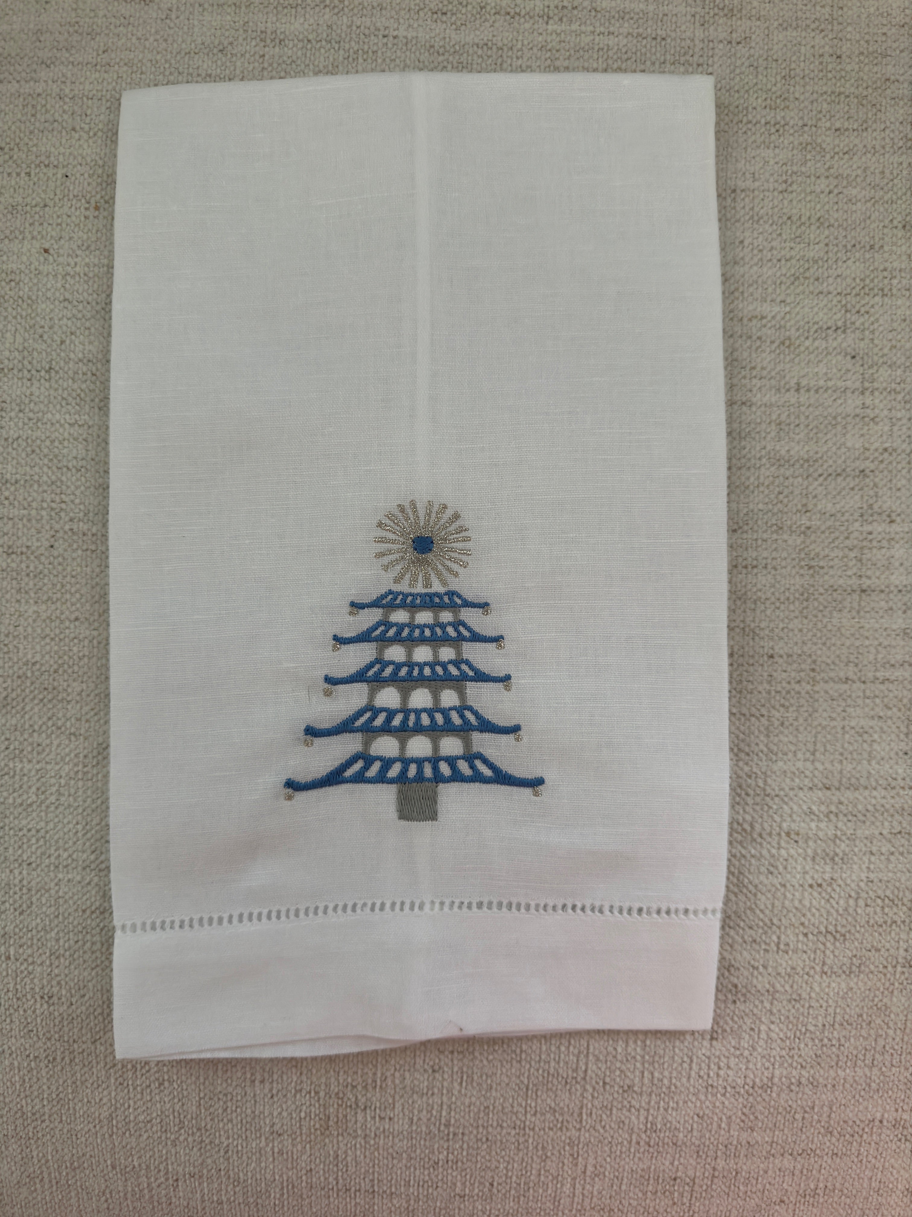 Pagoda Christmas Tree Guest Towel