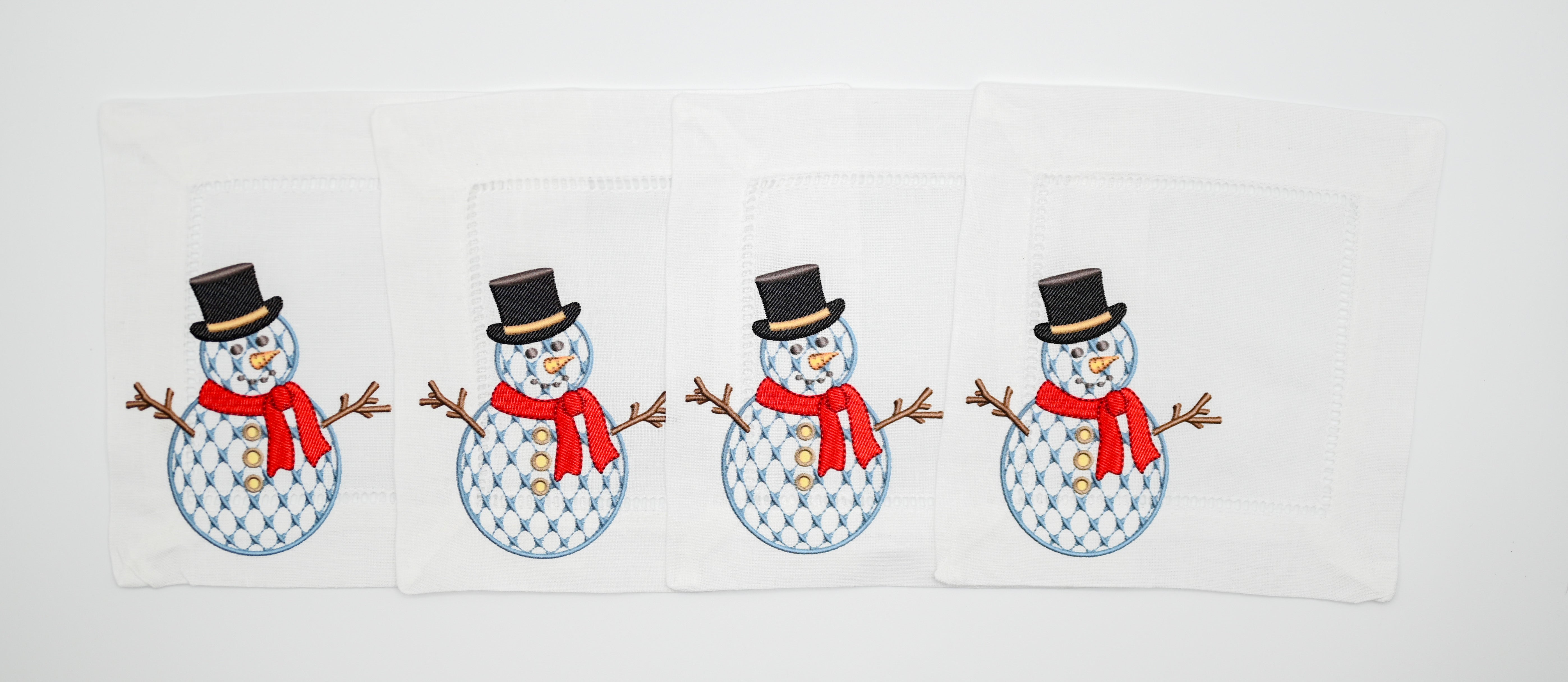 Snowman Bespoke Printed Cocktail Napkins