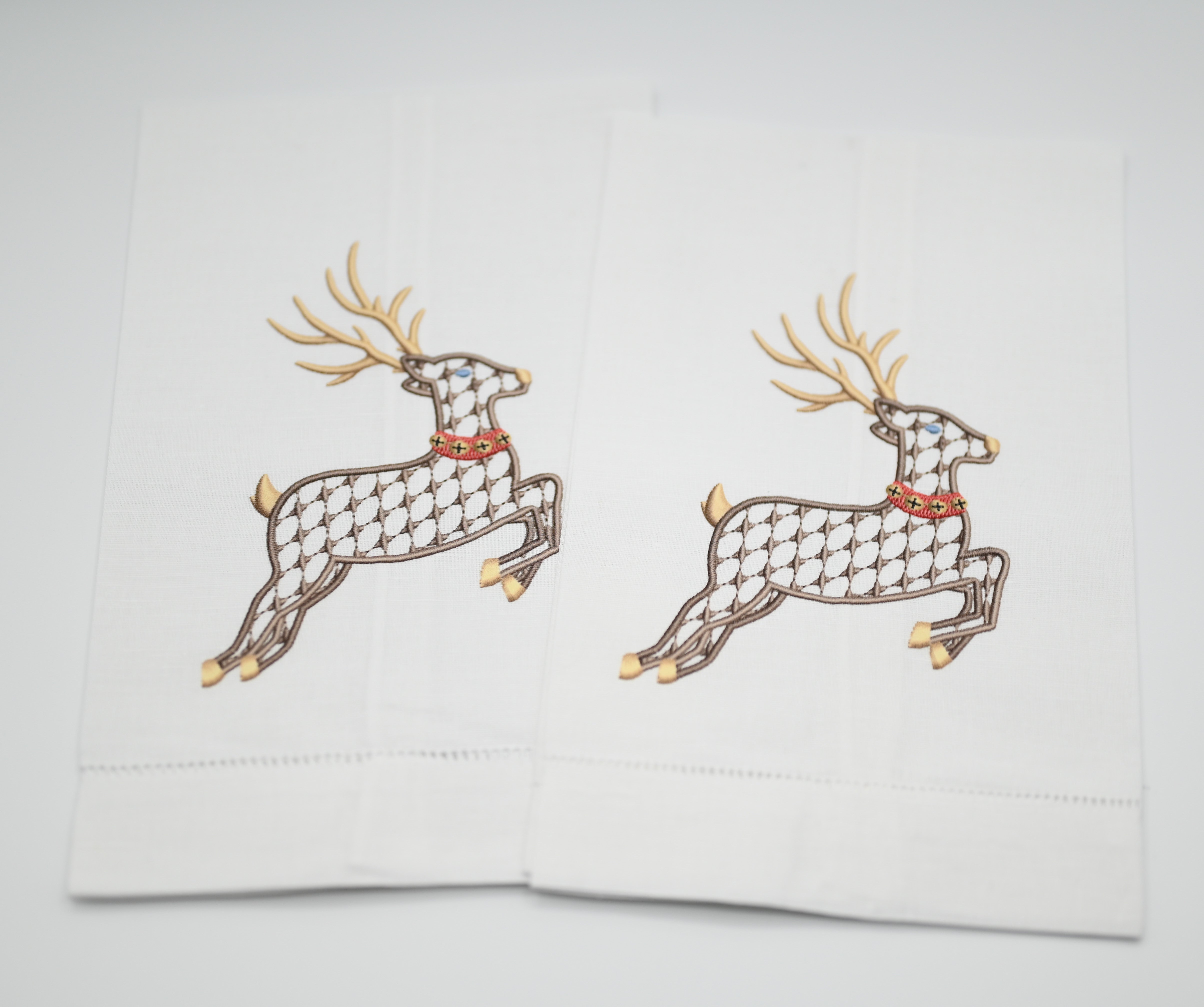 Reindeer w/ Bells Bespoke Printed Guest Towel