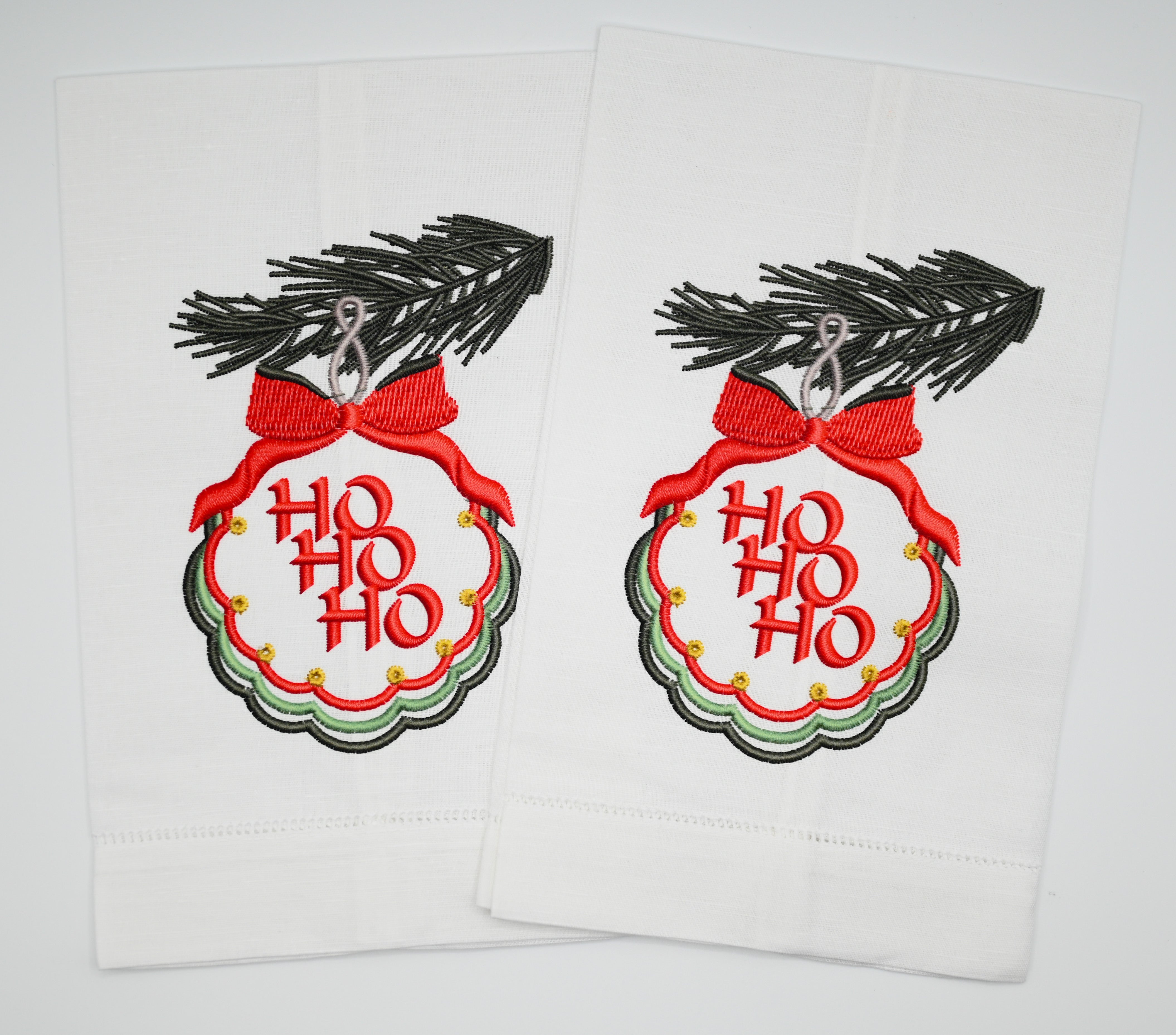 Ho Ho Ho Ornament Bespoke Printed Guest Towel