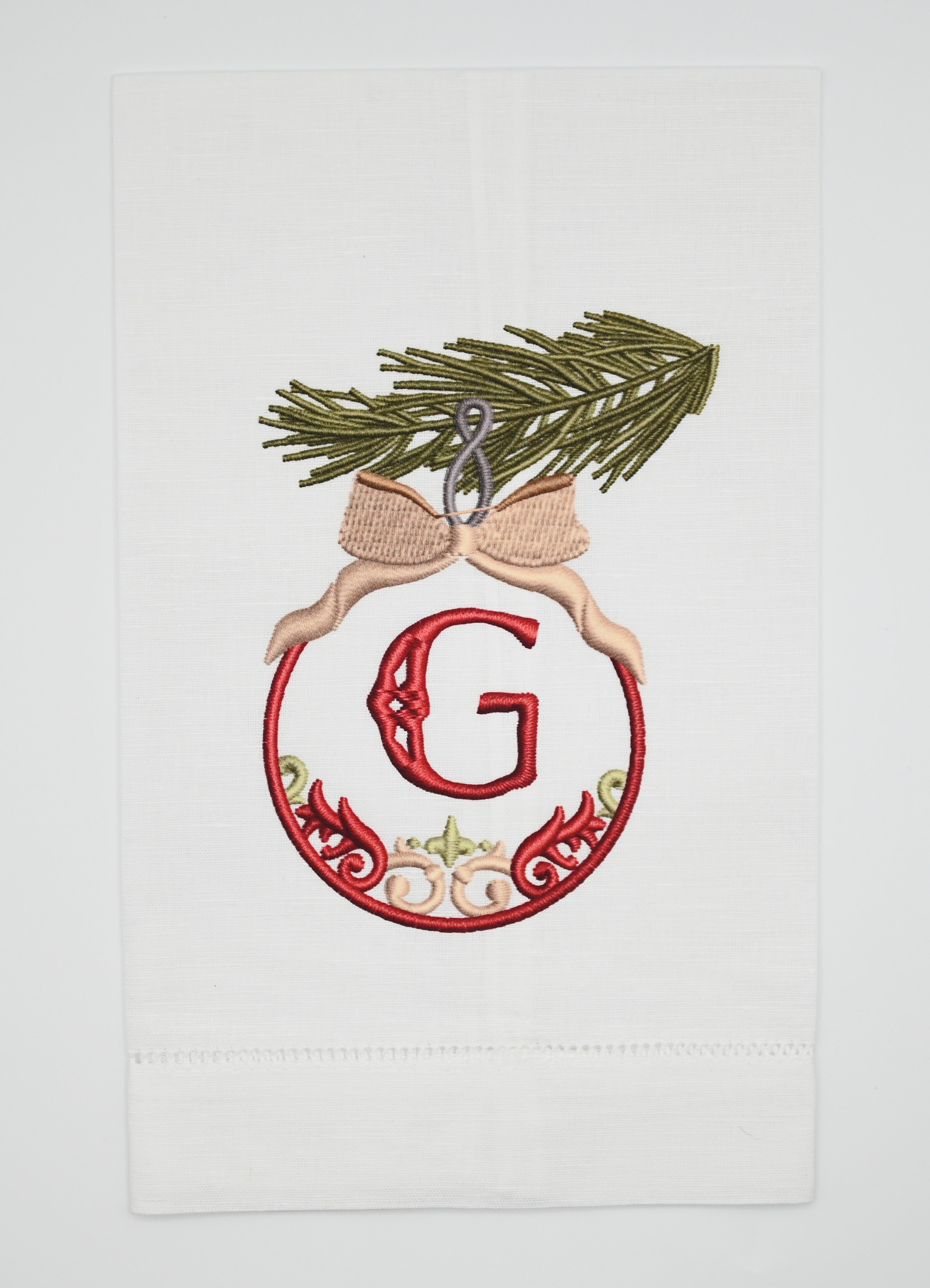 Initial Ornament Bespoke Printed Guest Towel