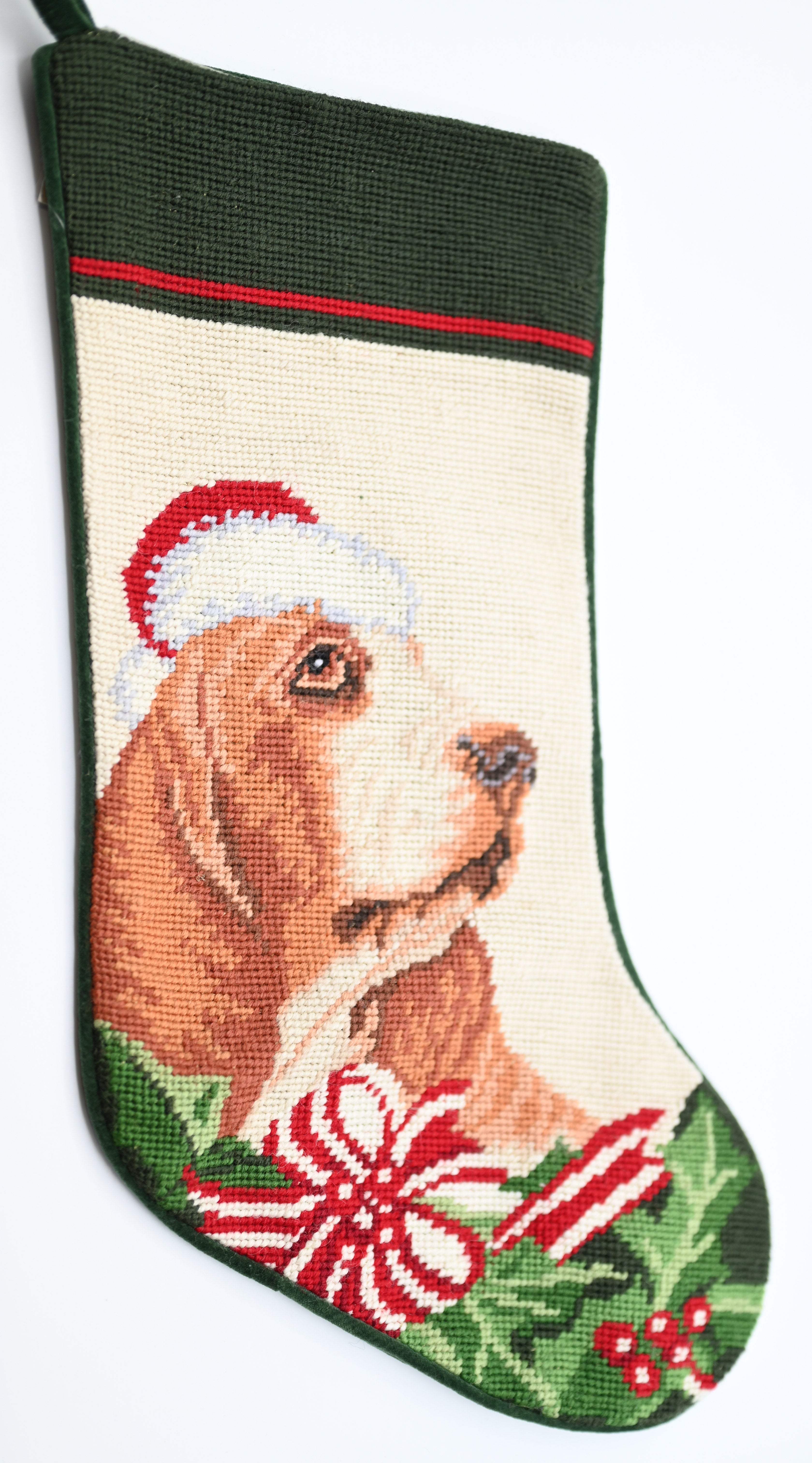 Bassett Hound Needlepoint Stocking