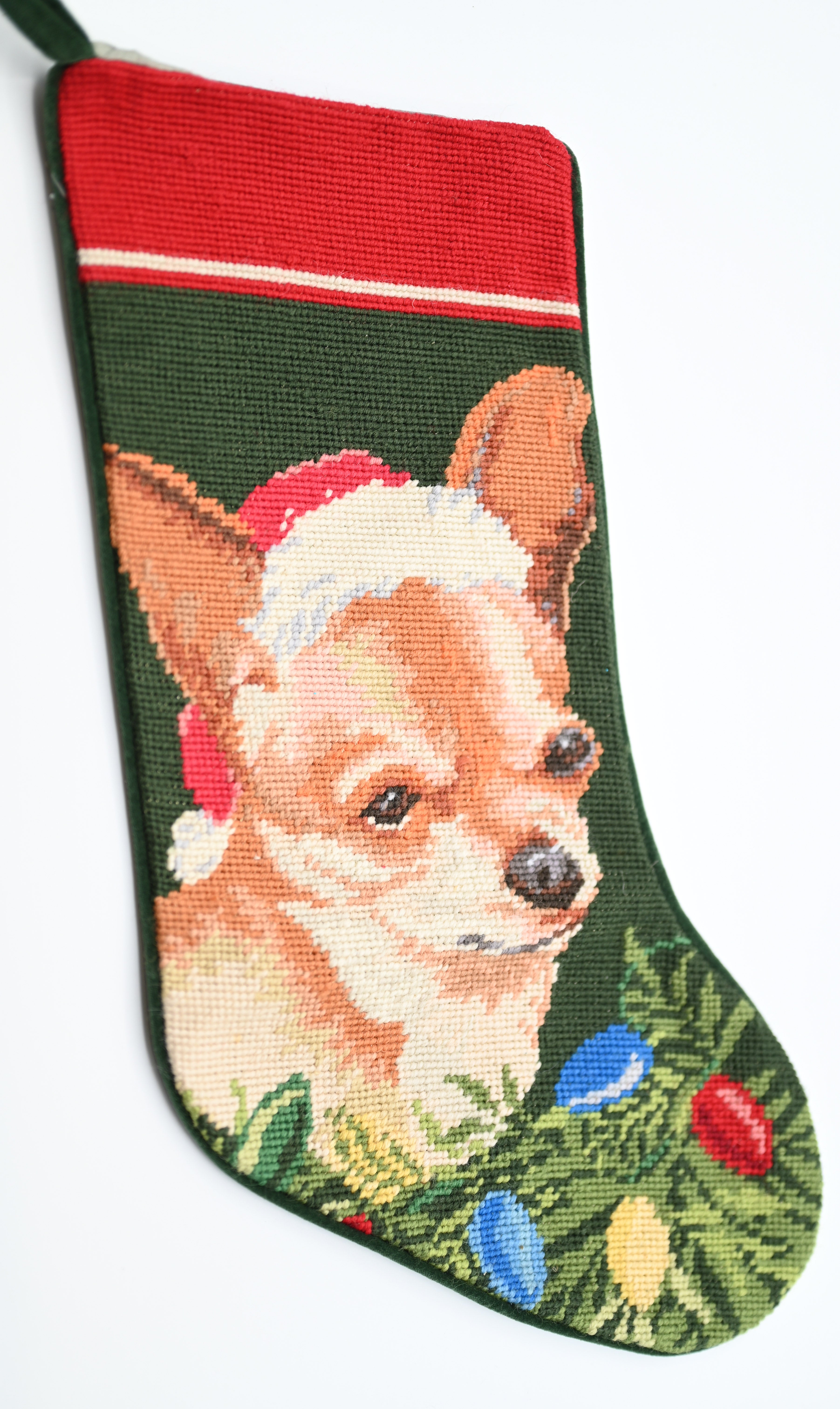 Chihuahua Needlepoint Stocking