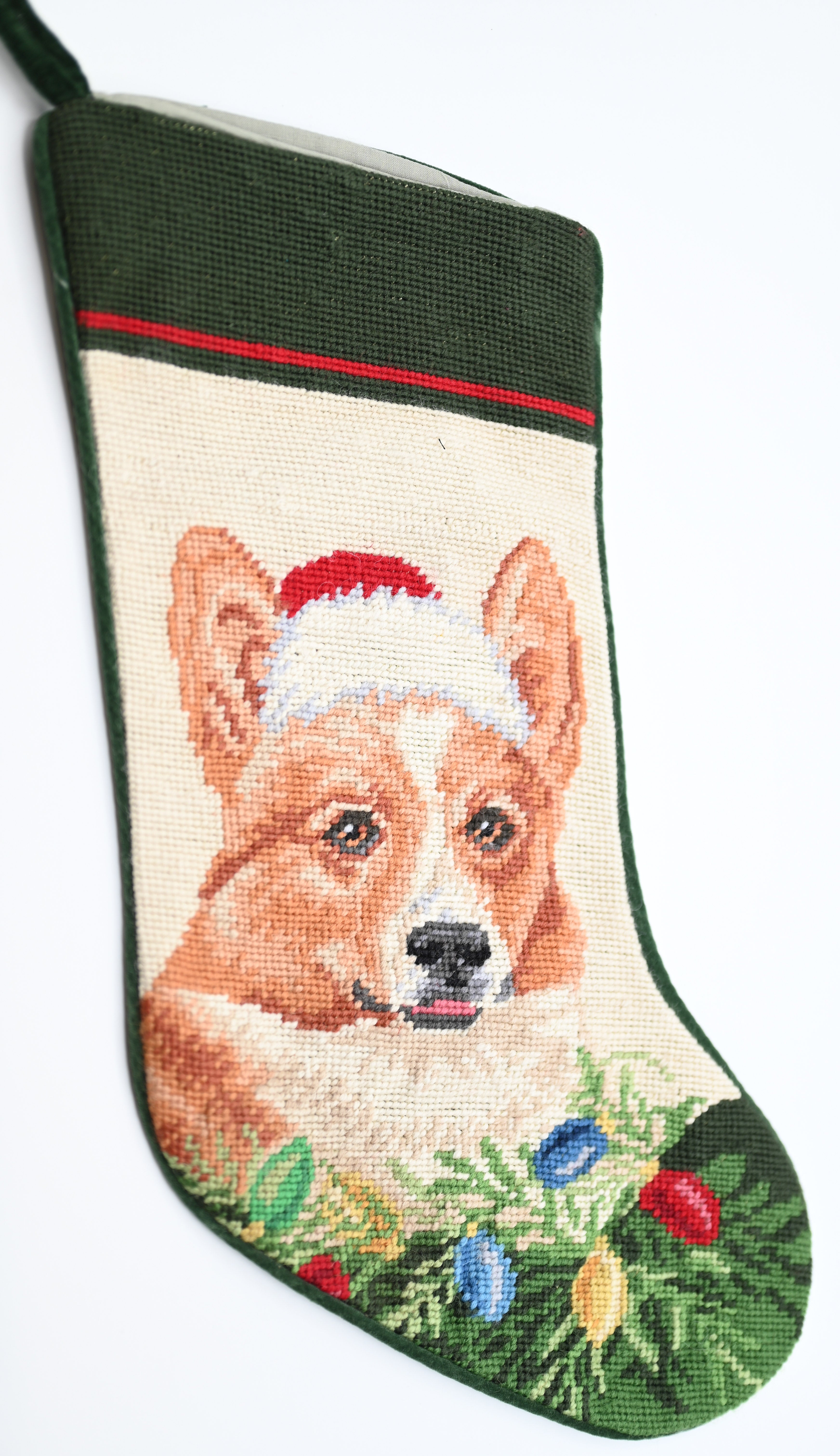 Corgi Needlepoint Stocking