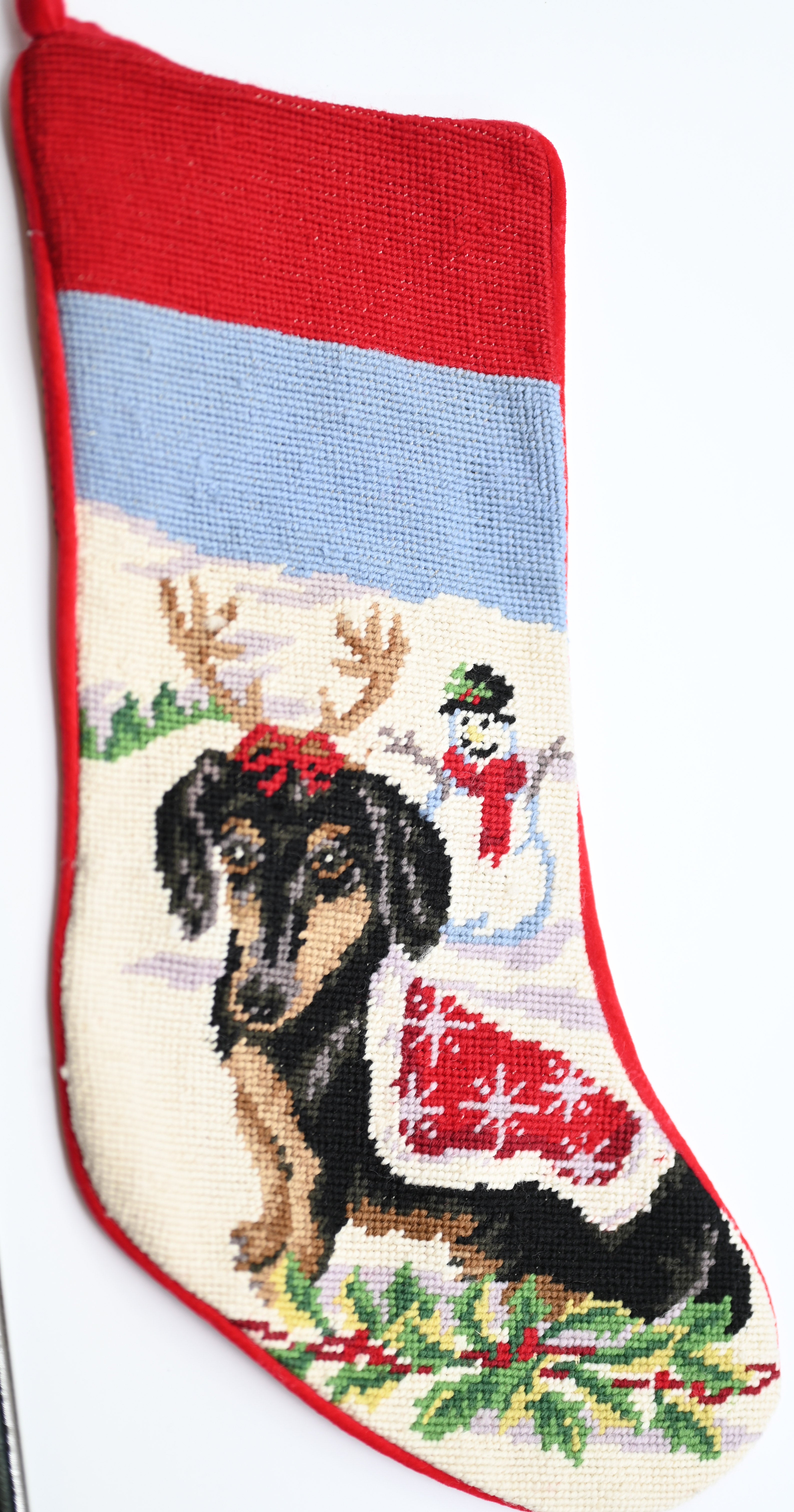 Dachshund Needlepoint Stocking