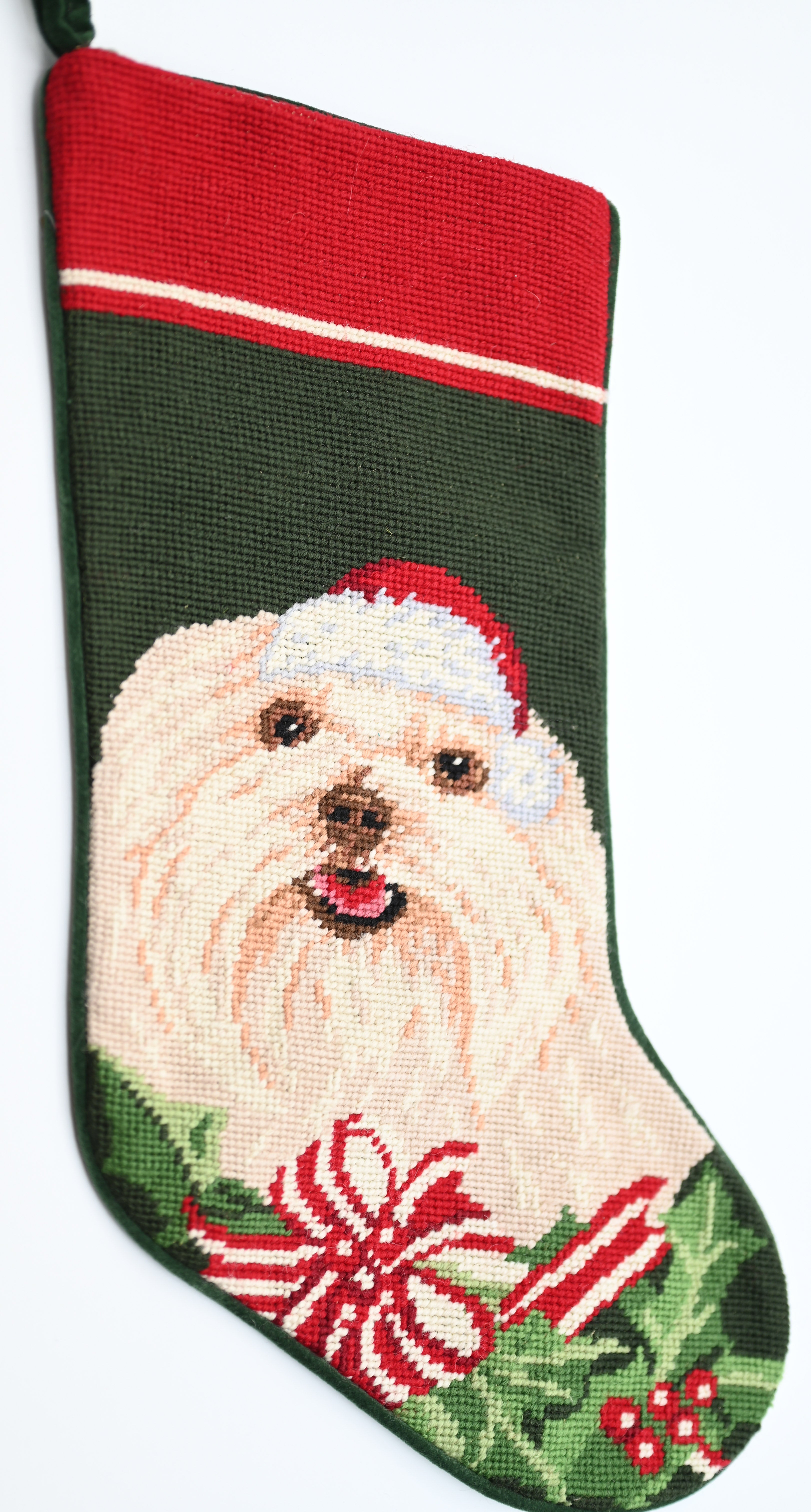 Maltese Needlepoint Stocking