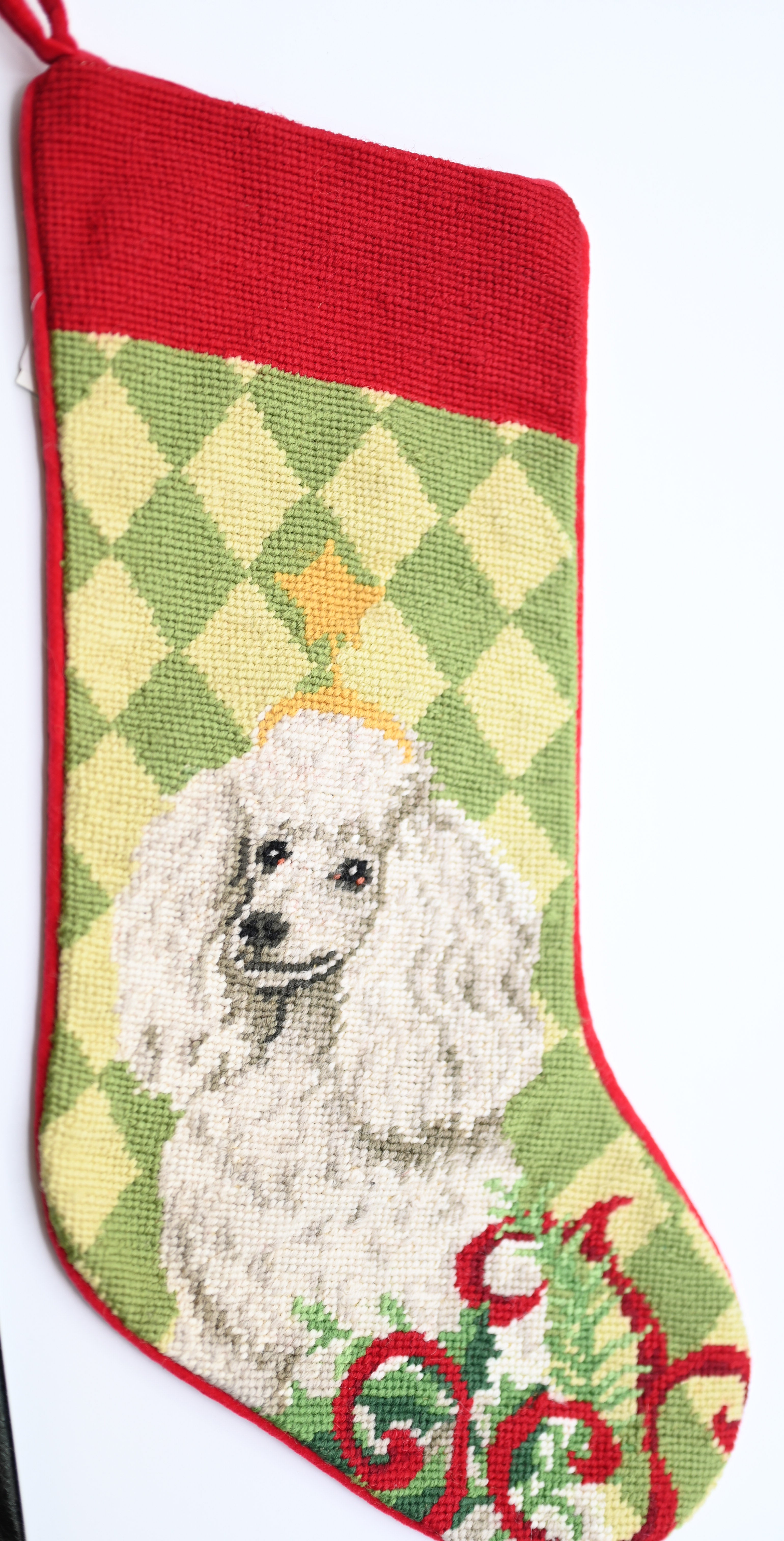 Poodle Needlepoint Stocking