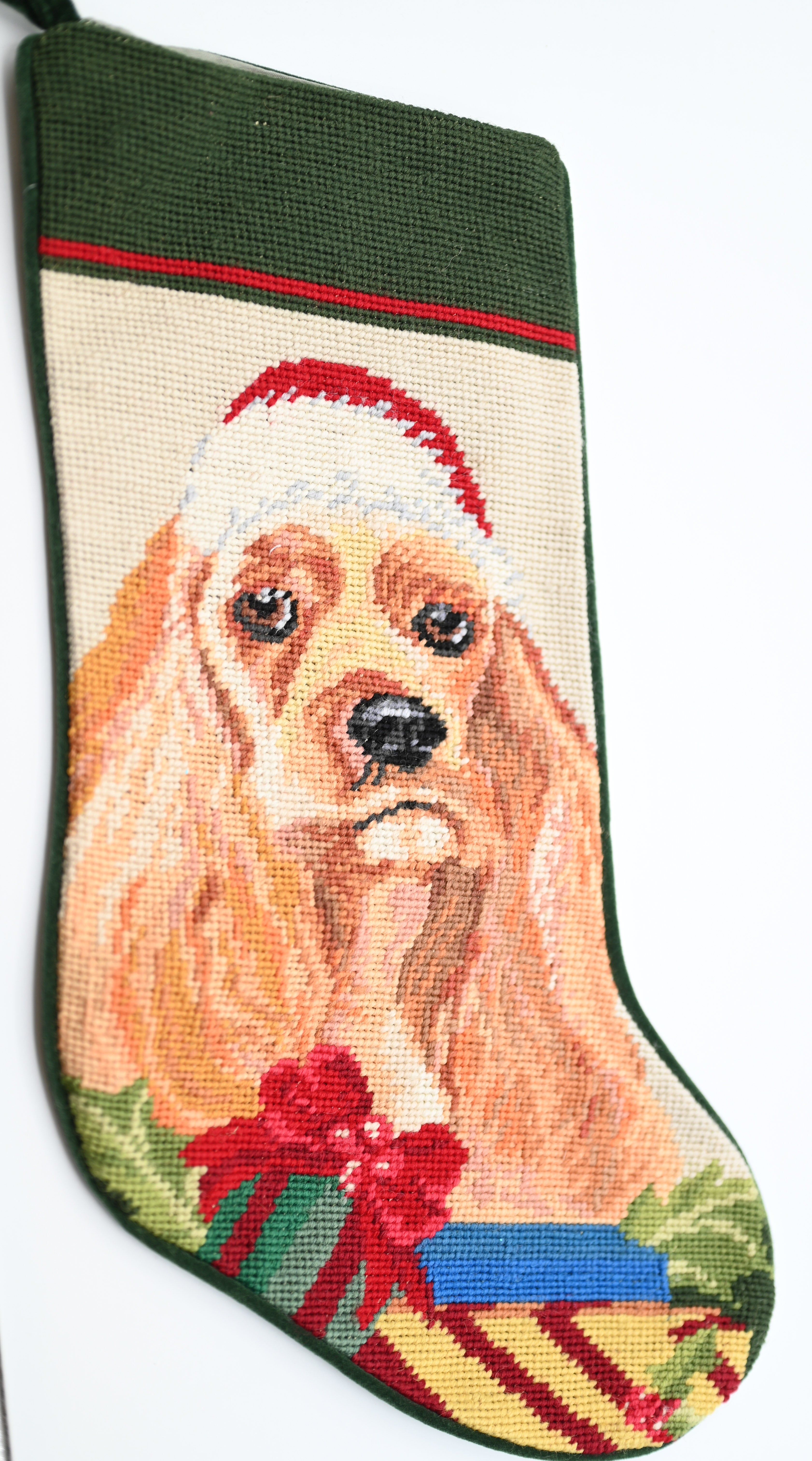 Toy Poodle Needlepoint Stocking