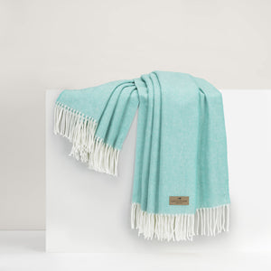 Aqua Herringbone Throw